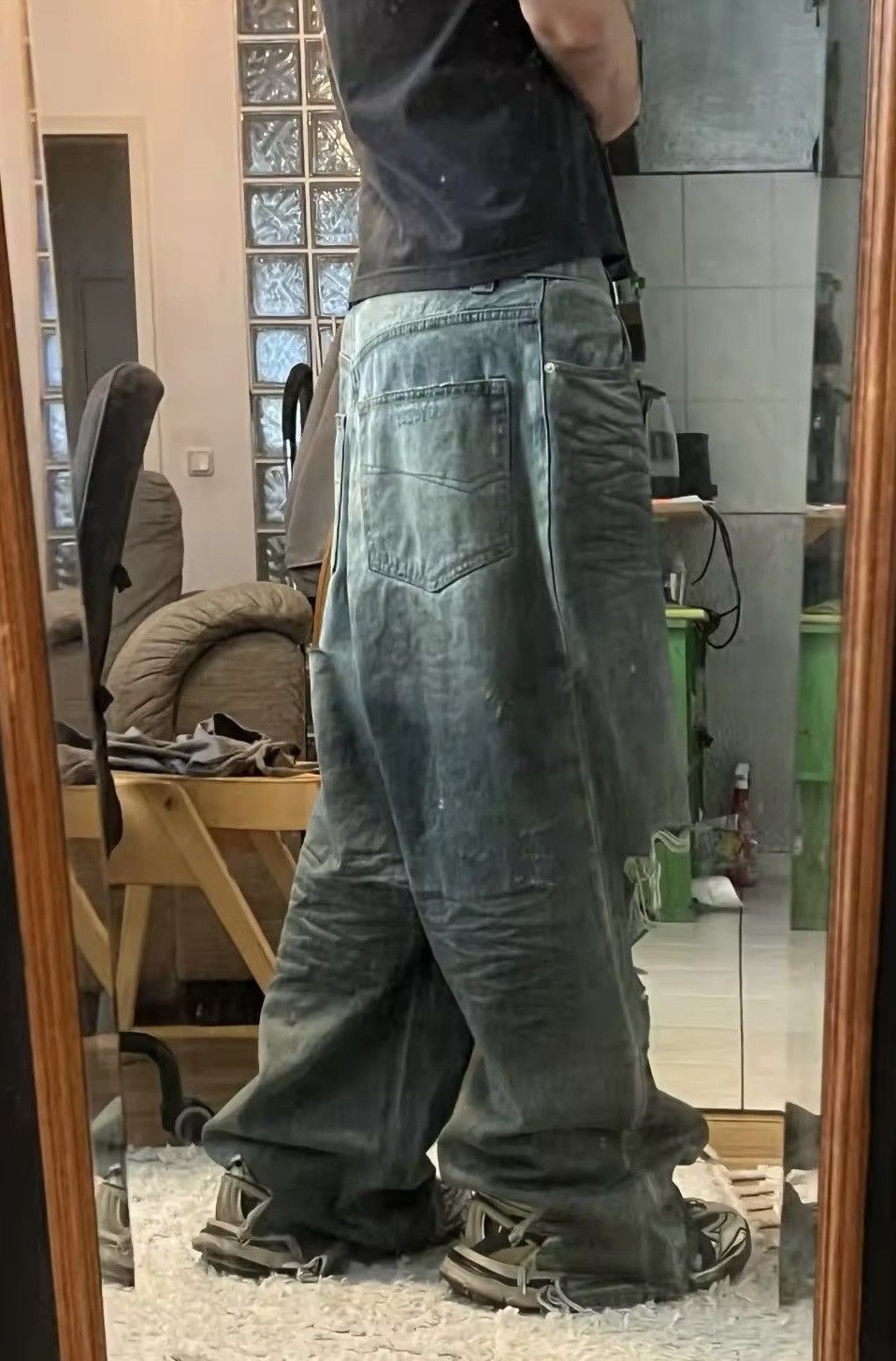 Jean Frayed Distressed Baggy Jeans Size US 32 / EU 48 - 10 Thumbnail