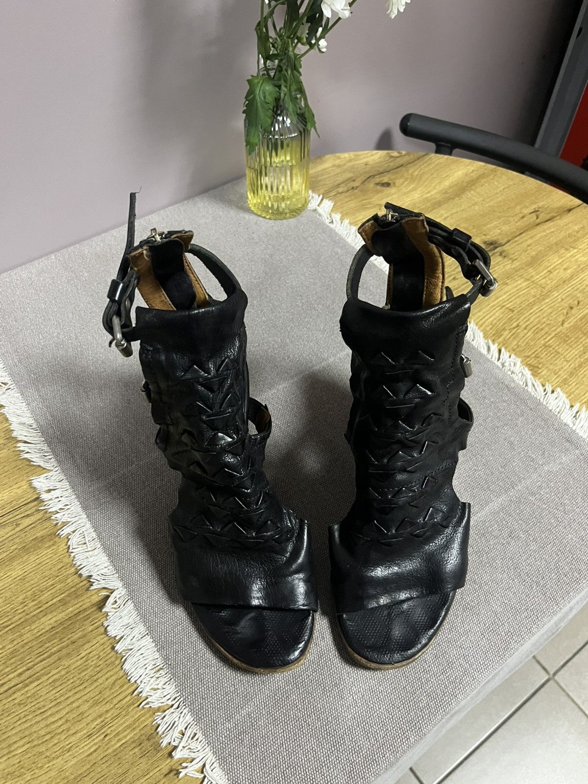 A.S.98 RARE Leather A.S 98 Avant Garde Bikkembergs Style Metal Heel Size US 7 / IT 37 - 2 Thumbnail