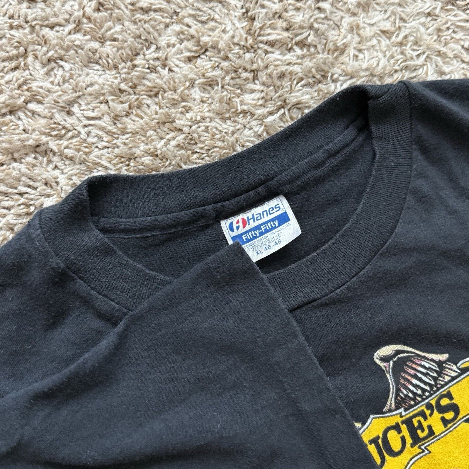 Hanes × Vintage Vintage 80’s 1988 Bruces Nut Run Graphic Black T-Shirt XL Size US XL / EU 56 / 4 - 3 Thumbnail