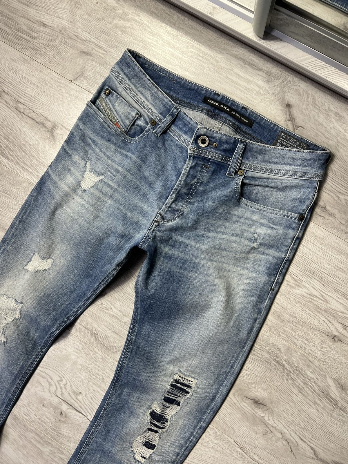 Diesel × Vintage Diesel D.N.A 2016 Sleenker Slim-Skinny Distressed Jeans Pant Size US 28 / EU 44 - 2 Thumbnail