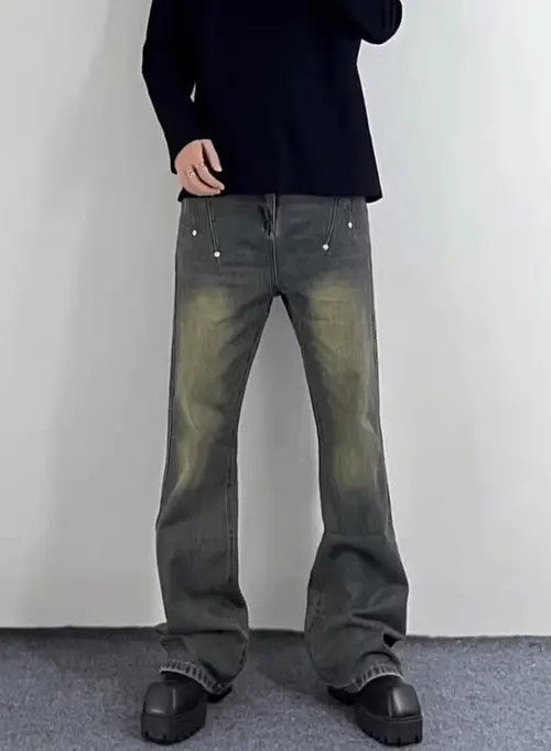 VIBE Vintage distressed studded wide-leg jeans Size US 32 / EU 48 - 4 Thumbnail