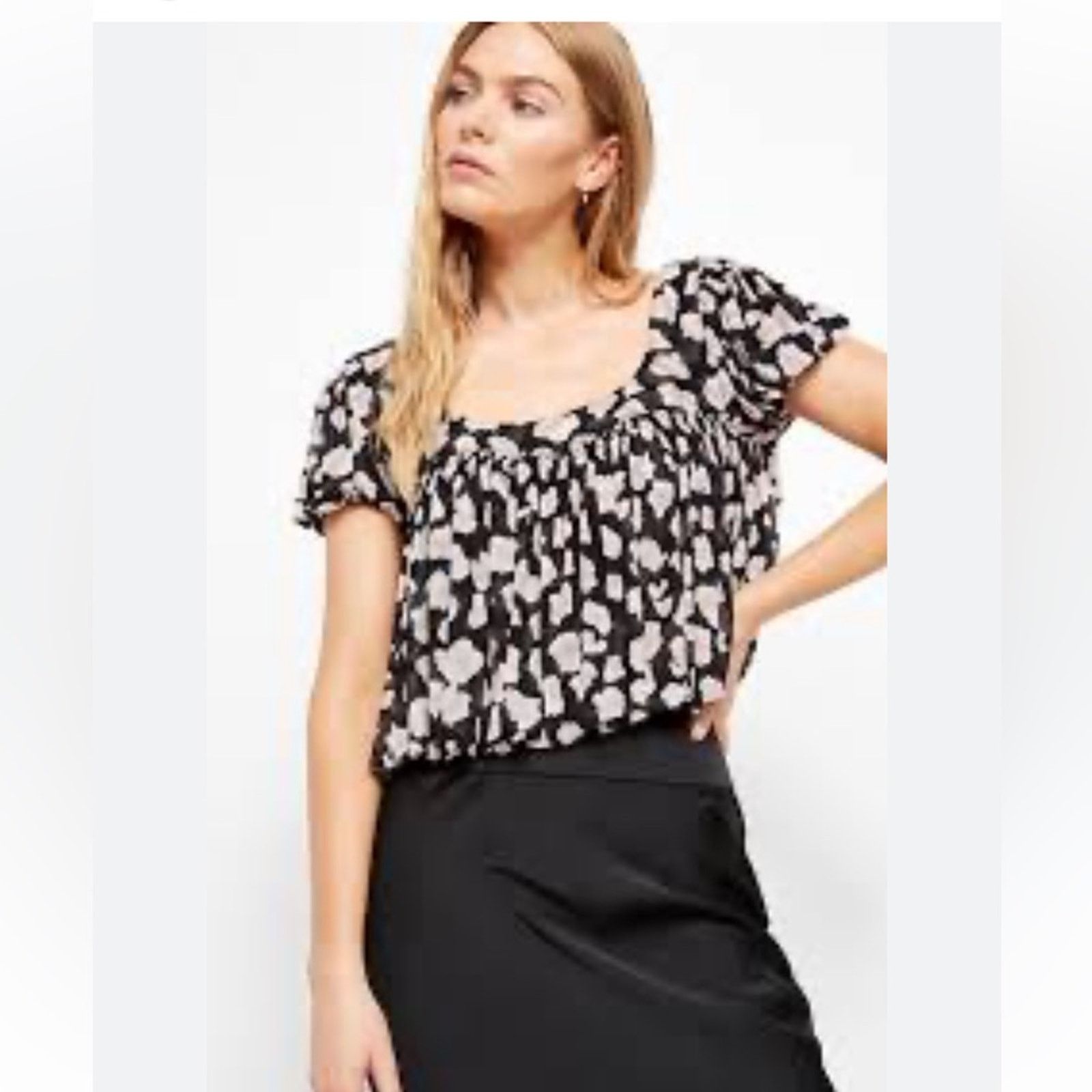 Free People Free People Mesh Animal Print Crop Top, EUC, Size XS Size XS / US 0-2 / IT 36-38 - 1 Thumbnail