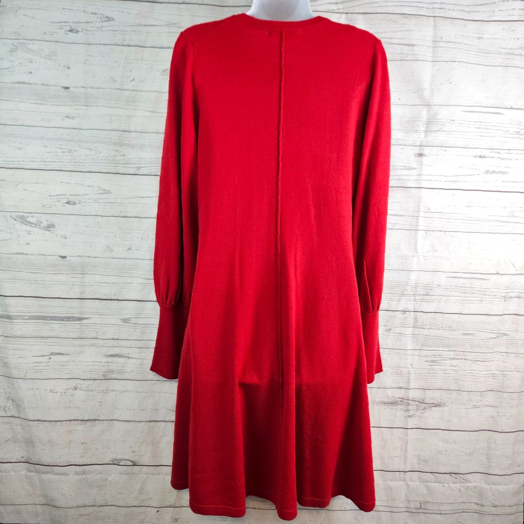 Boden Boden Womens Cuff Detail Knitted Mini Sweater Dress Sz 8 Solid Red Long Sleeve Shirt Dress Womens Brown? Size M / US 6-8 / IT 42-44 - 3 Thumbnail