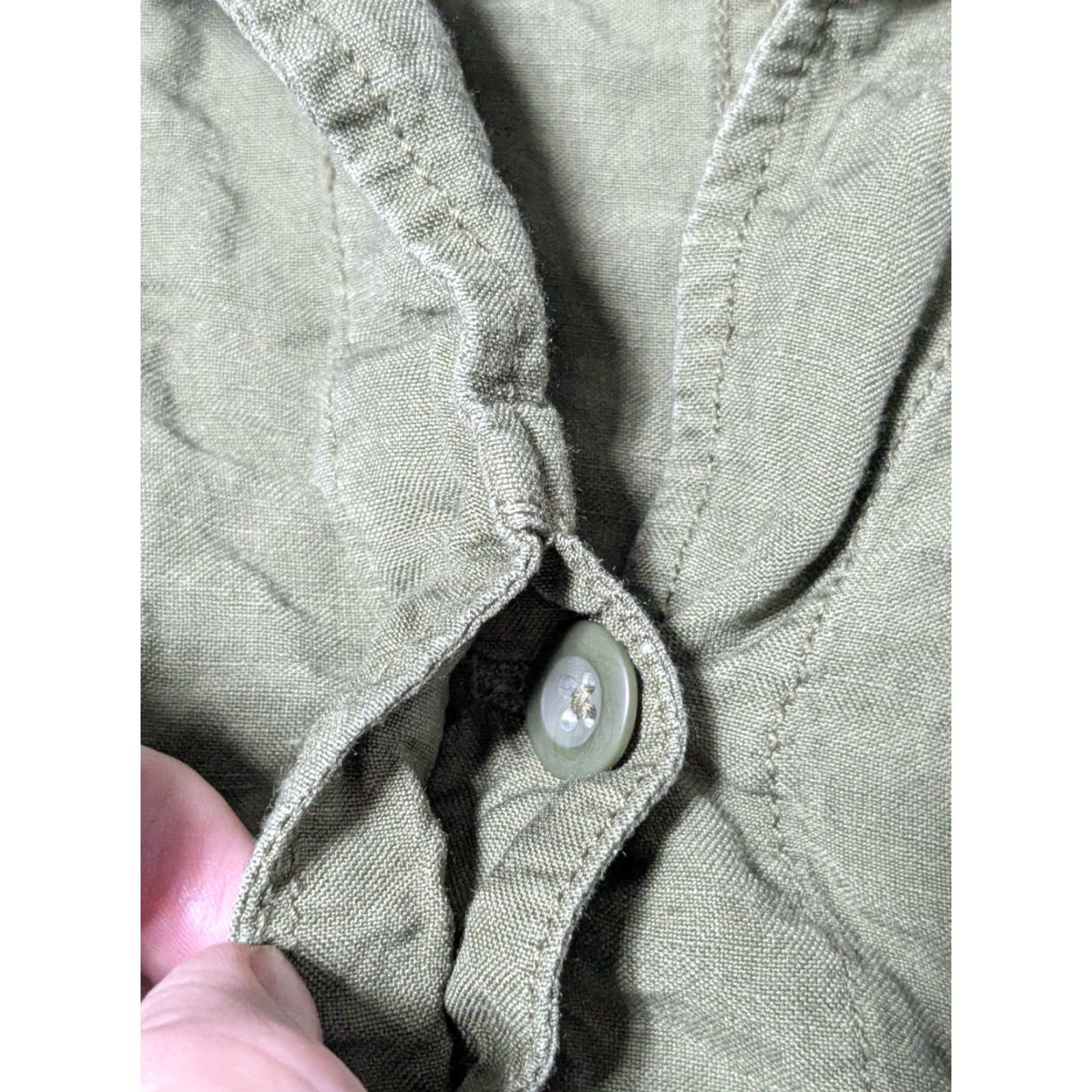 Madewell MADEWELL LEAGUE LINEN Blend Women Small Green Lightweight Cargo Jacket FO890 Size S / US 4 / IT 40 - 7 Thumbnail