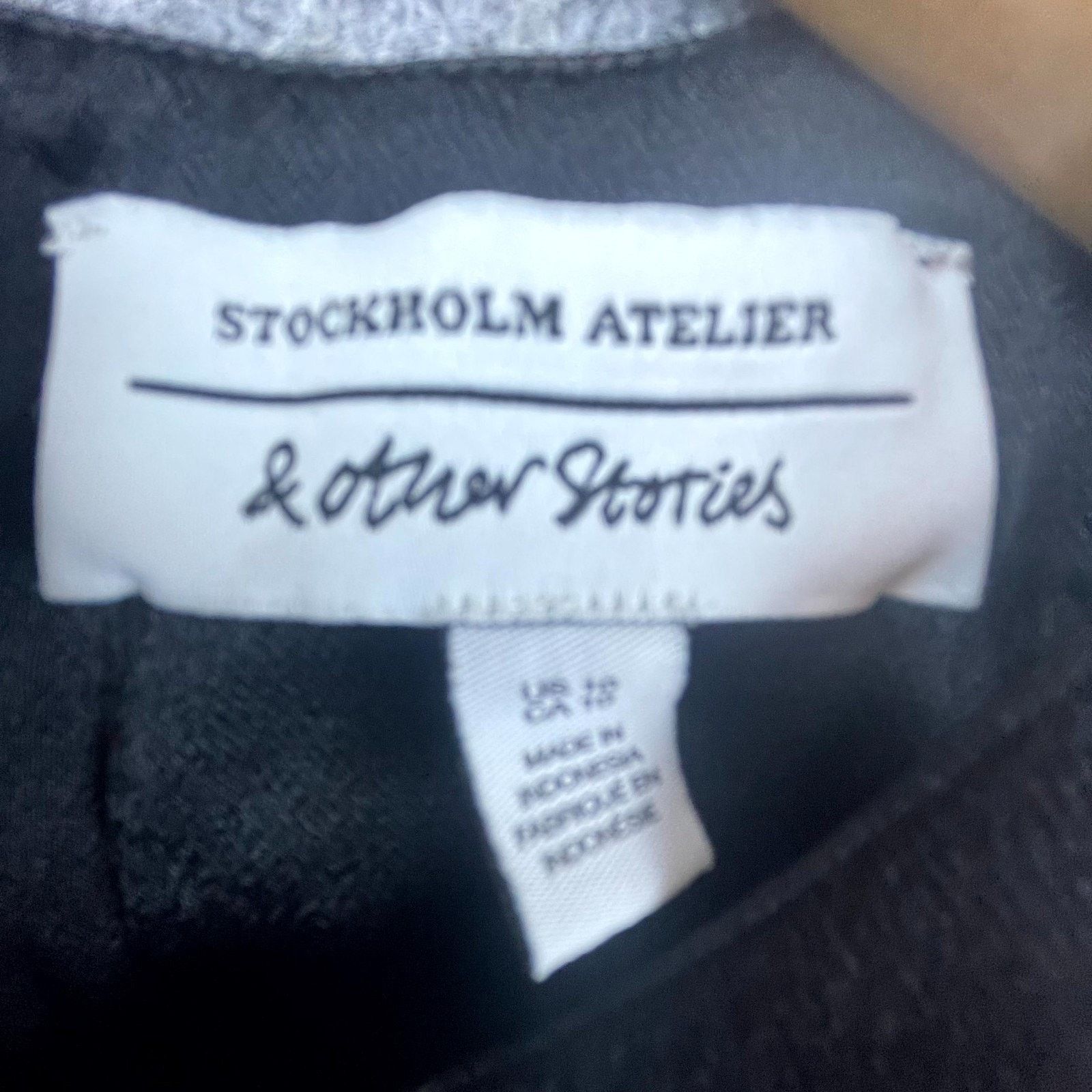 & Other Stories & Other Stories Crop Top Women 10 Black Satin Punk Goth Dark Size L / US 10 / IT 46 - 3 Thumbnail