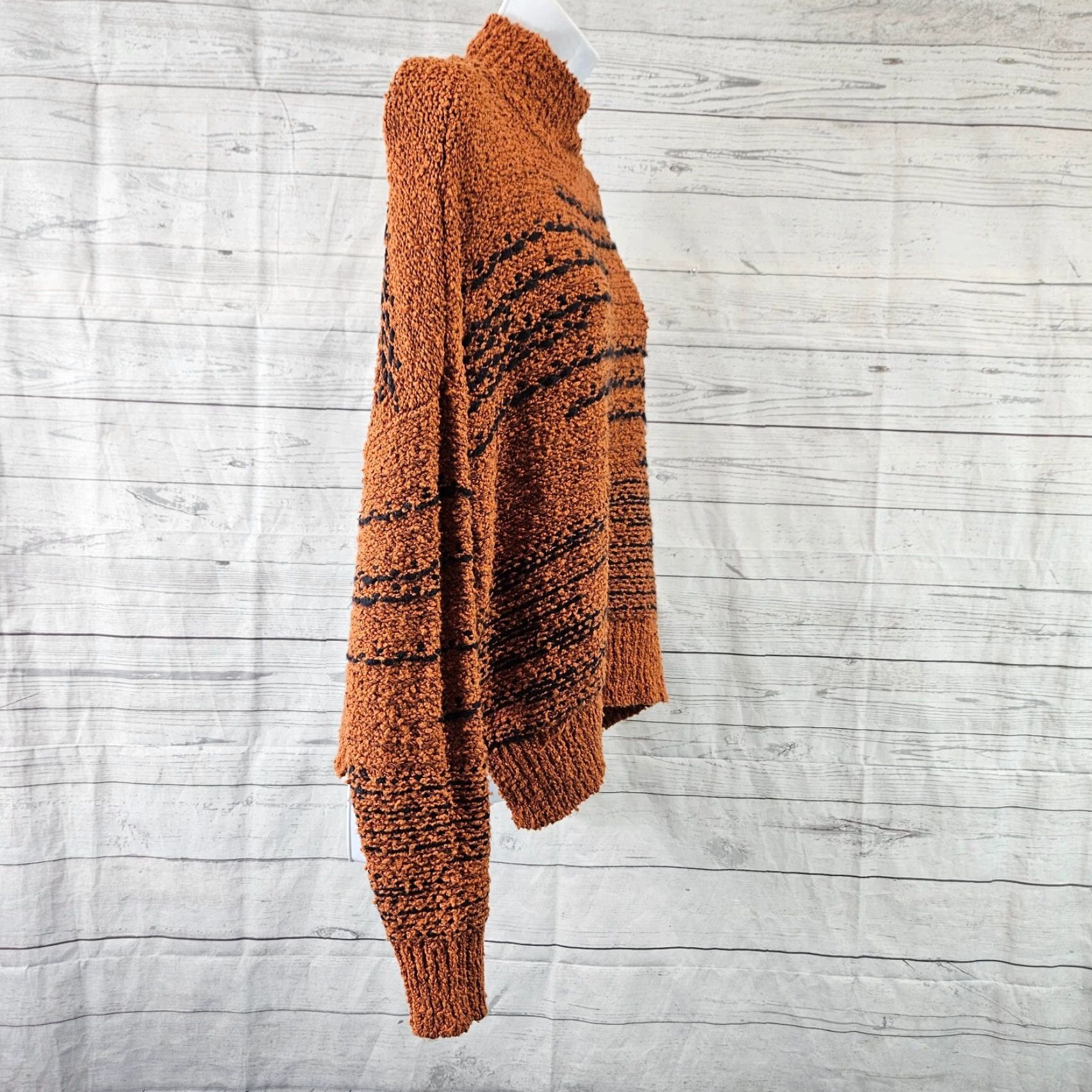 Vintage Knox Rose Sweater Womens Size S Brown Black Mock Neck Cotton Blend Long Sleeve Pullover Size S / US 4 / IT 40 - 3 Thumbnail