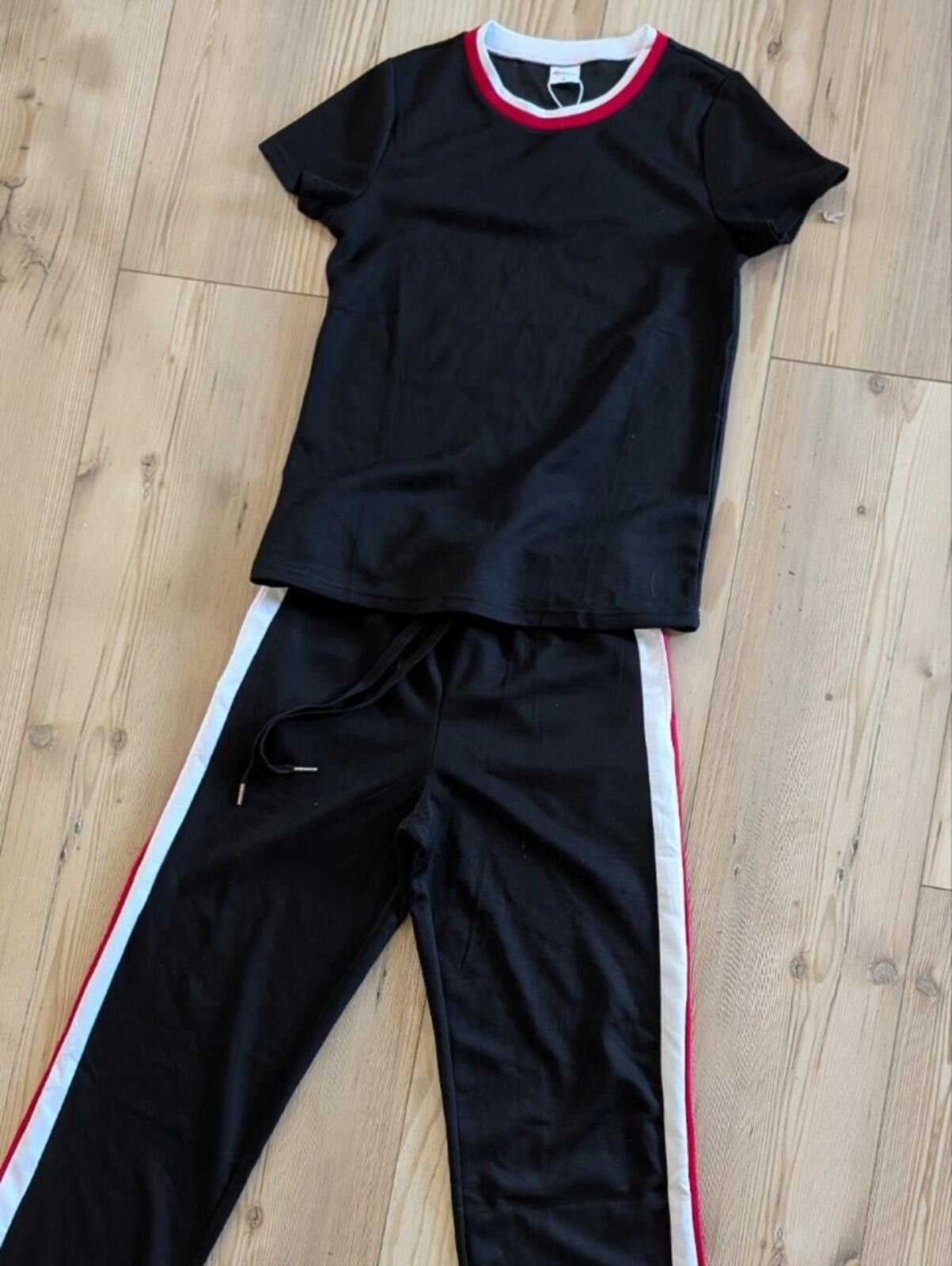 Wildfox Wildfox Black Track Jogger Set with Red and White Trim Size 28" / US 6 / IT 42 - 2 Thumbnail