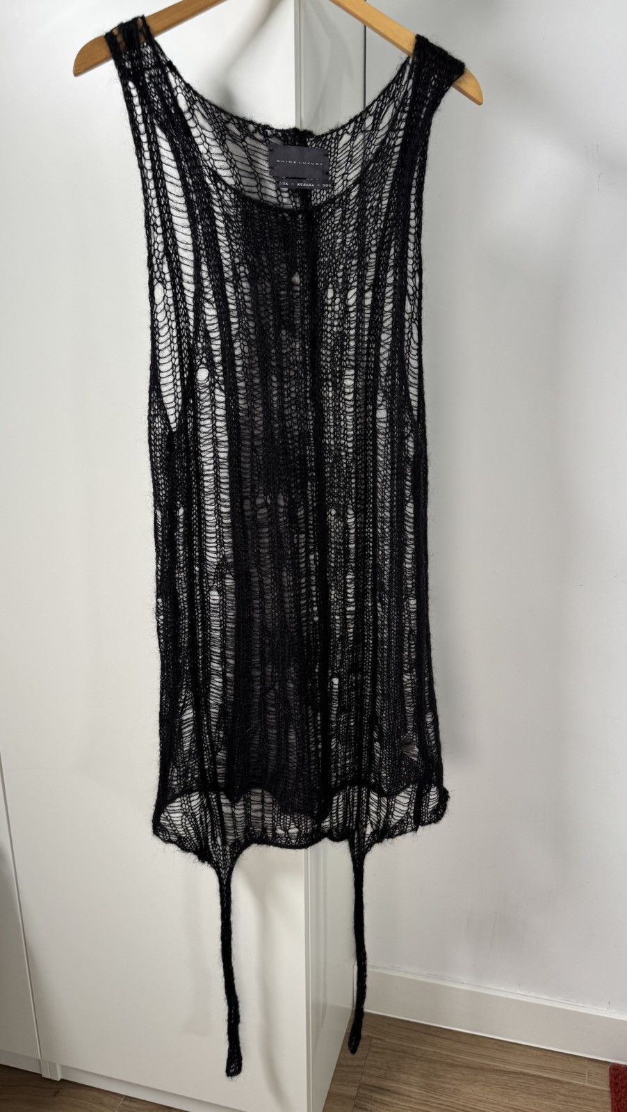SHINE LUXURY Shine Luxury “Sodoma” Extended Distressed Mohair Tank Top Size US M / EU 48-50 / 2 - 16 Thumbnail