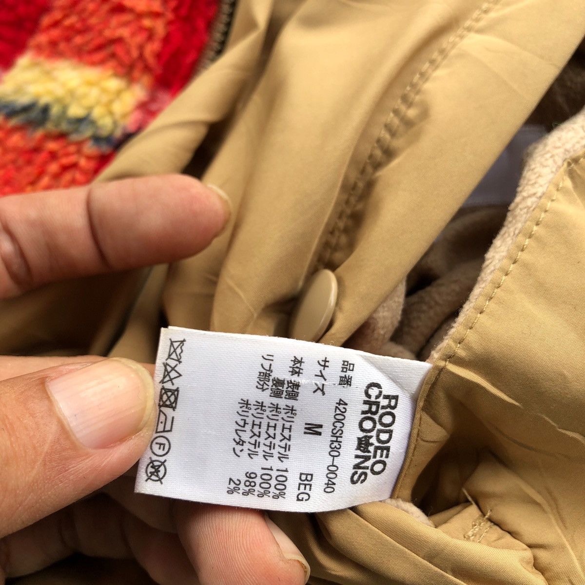 Japanese Brand RODEO CROWNS reversable multicolor fleece bomber jacket Size US M / EU 48-50 / 2 - 6 Thumbnail