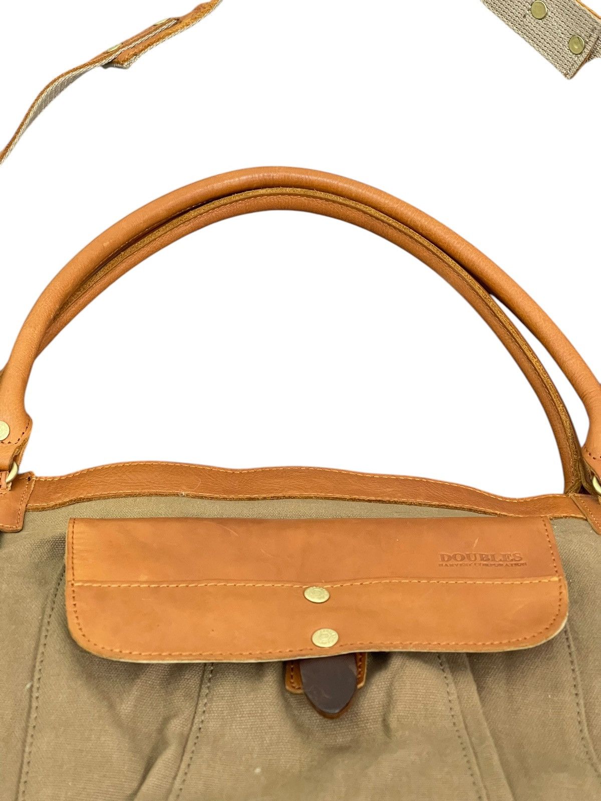 Genuine Leather Leather Cotton Doubles Duffle Bag 1🟩7 Size ONE SIZE - 13 Thumbnail