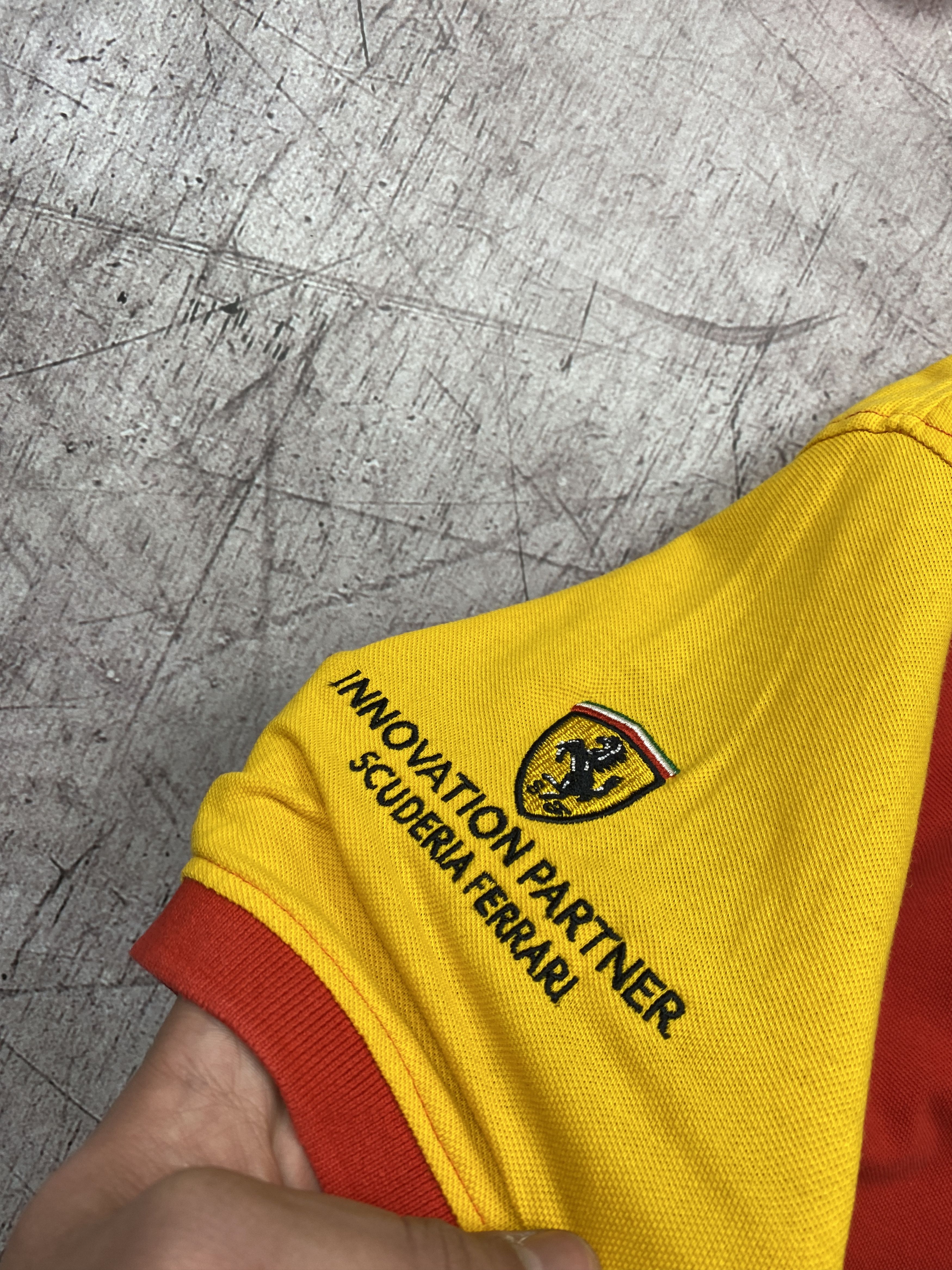 Ferrari × Vintage Shell Ferrari Team Vintage Mens Polo Shirt Size US XL / EU 56 / 4 - 4 Thumbnail