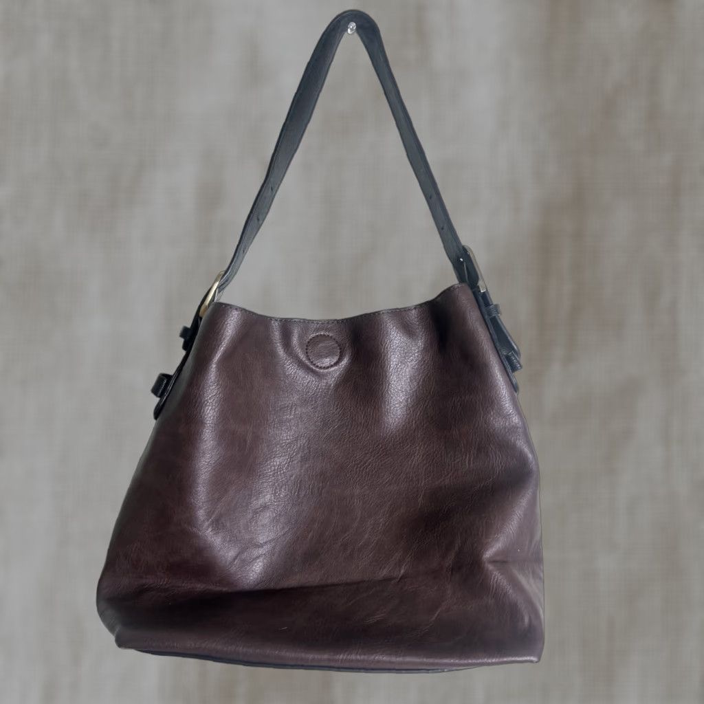Vintage VINTAGE Unbranded Faux Leather Shoulder Purse Brown 12x11x5 Womens Bag Size ONE SIZE - 1 Thumbnail
