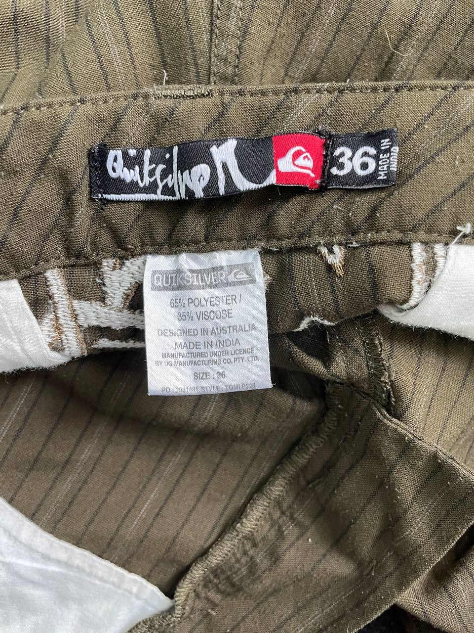 Quiksilver × Vintage Quiksilver Pinstripe Pant Men's Size 36 Green Y2K Skate Surf Size US 36 / EU 52 - 5 Thumbnail