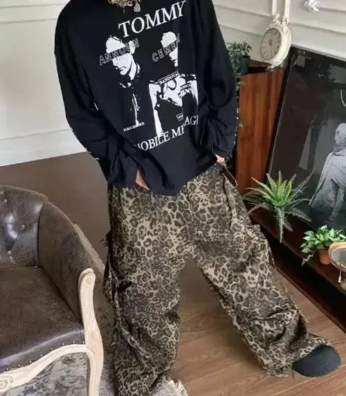 Japanese Brand × Vintage Leopard print paratrooper pleated cargo wide-leg pants Size US 32 / EU 48 - 3 Thumbnail