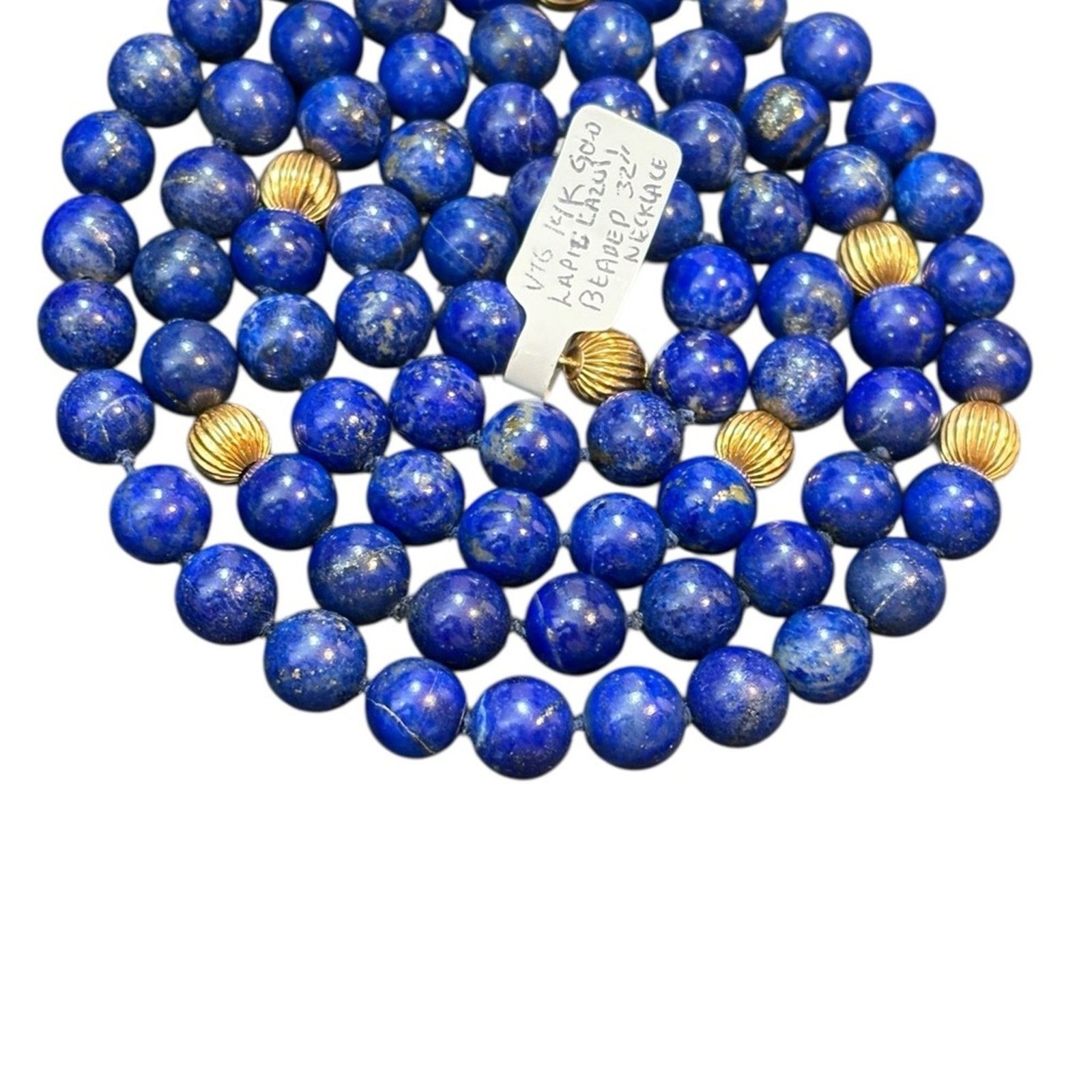 Other Lapis Lazuli Bead Necklace 32” | 14K Gold Spacers & Clasp Size ONE SIZE - 1 Thumbnail