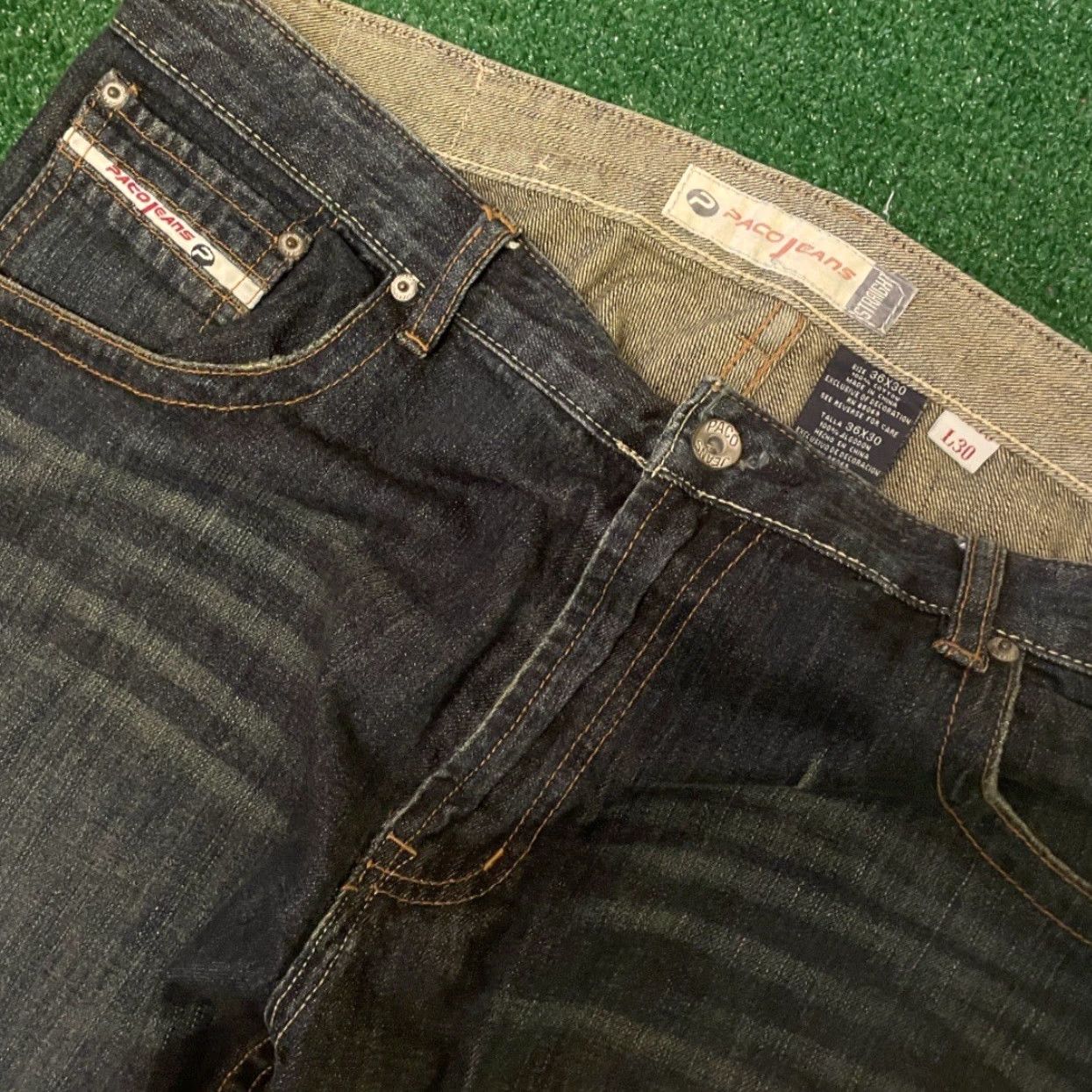 Vintage VINTAGE PACO Jeans Straight Baggy Grunge VTG Mens 36 Dark Blue 36x30 Distressed Skater Y2K Jeans Mens Size US 36 / EU 52 - 4 Thumbnail