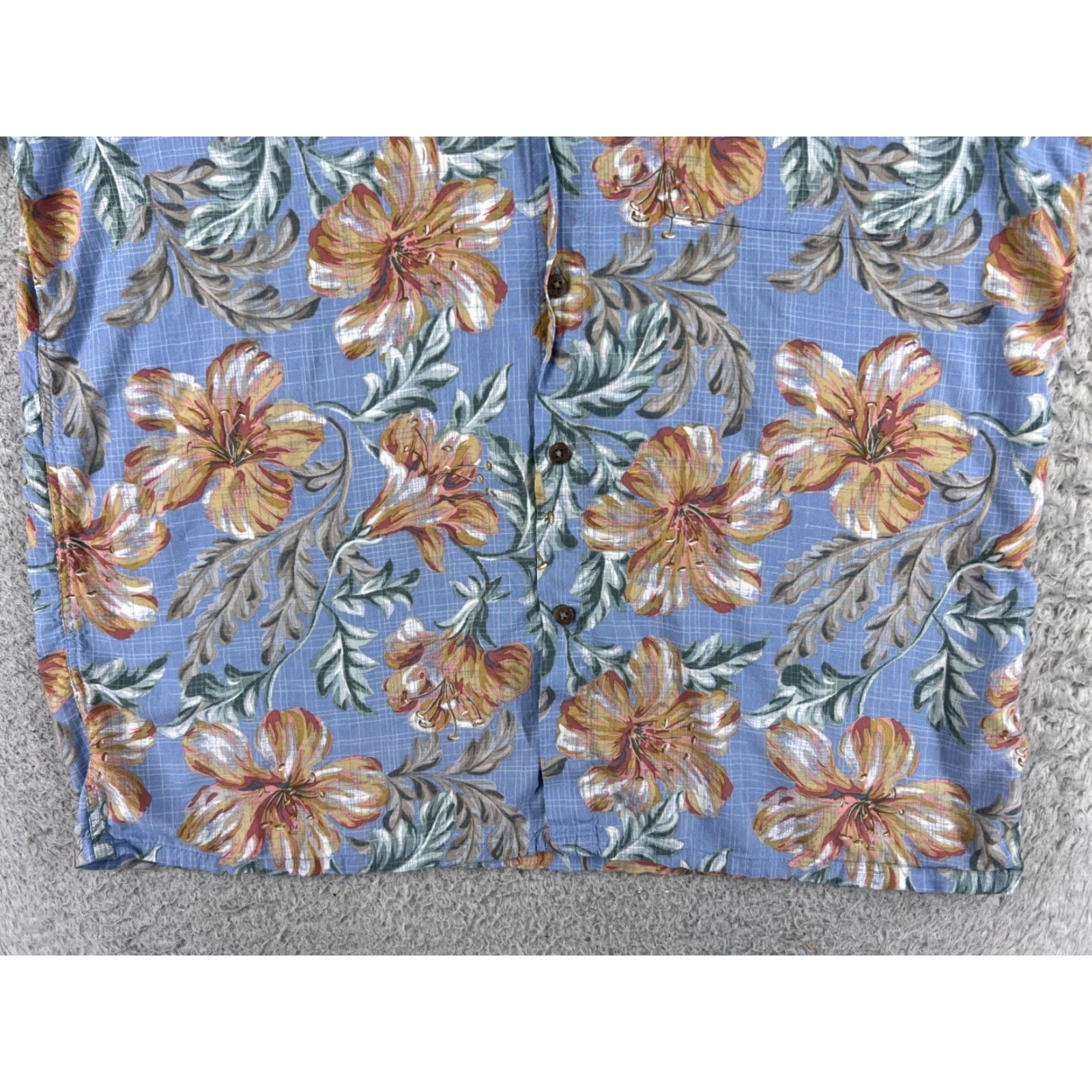 Vintage Island Shores Shirt Men Large Blue Floral 100% Rayon Hawaiian Button Up Beach Size US L / EU 52-54 / 3 - 5 Thumbnail