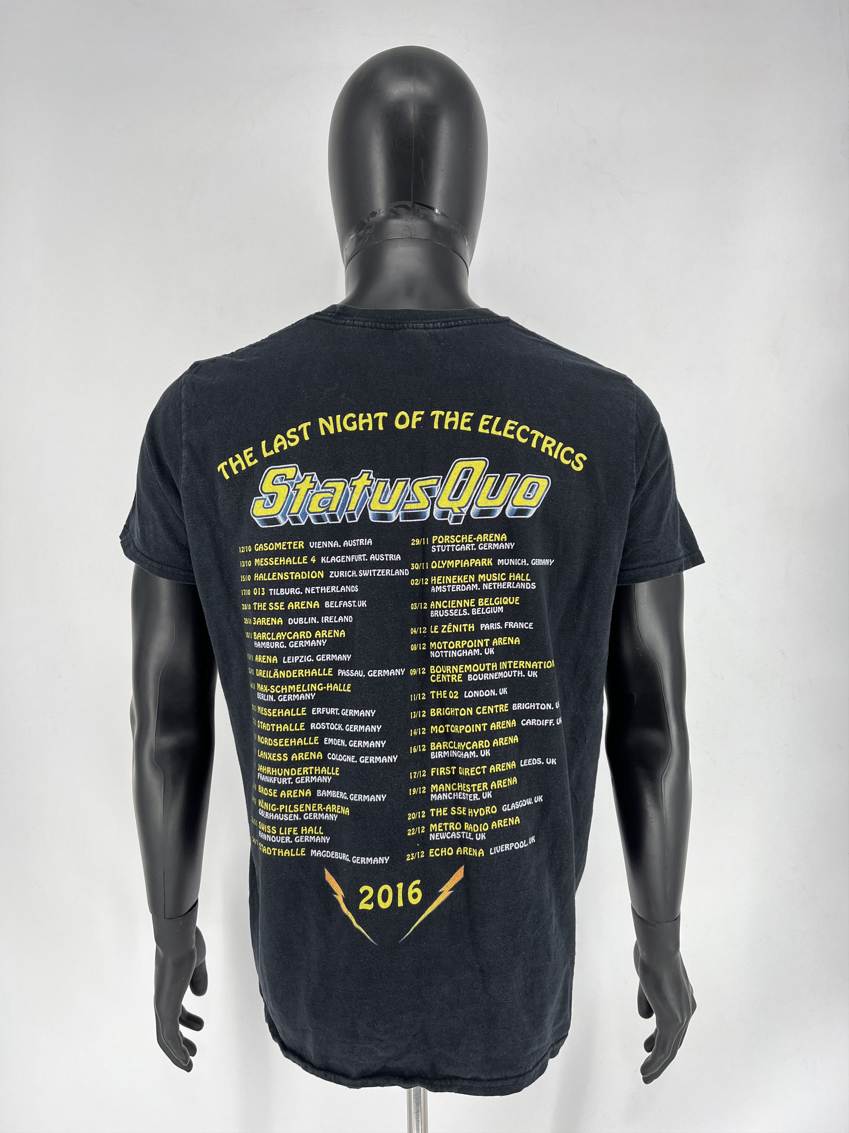 Band Tees × Vintage Soft Style Cotton - Short Sleeve T-Shirt - Status Quo 2016 Size US L / EU 52-54 / 3 - 8 Thumbnail
