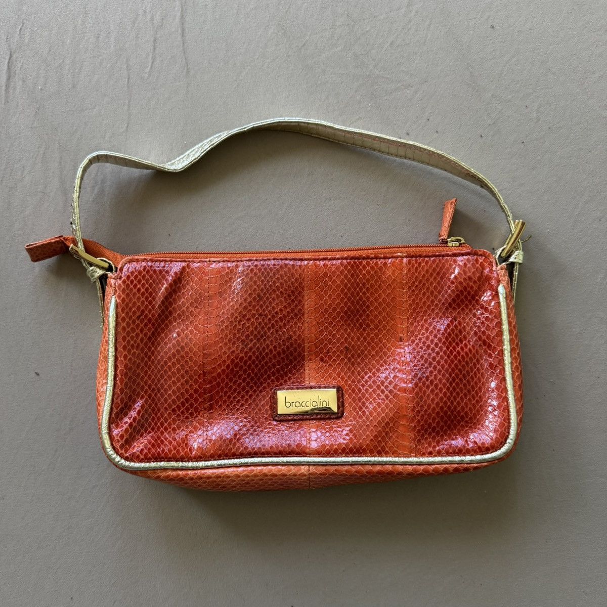 Other Vintage Braccialini Snakeskin Patchwork Clutch Handbag Size ONE SIZE - 3 Thumbnail