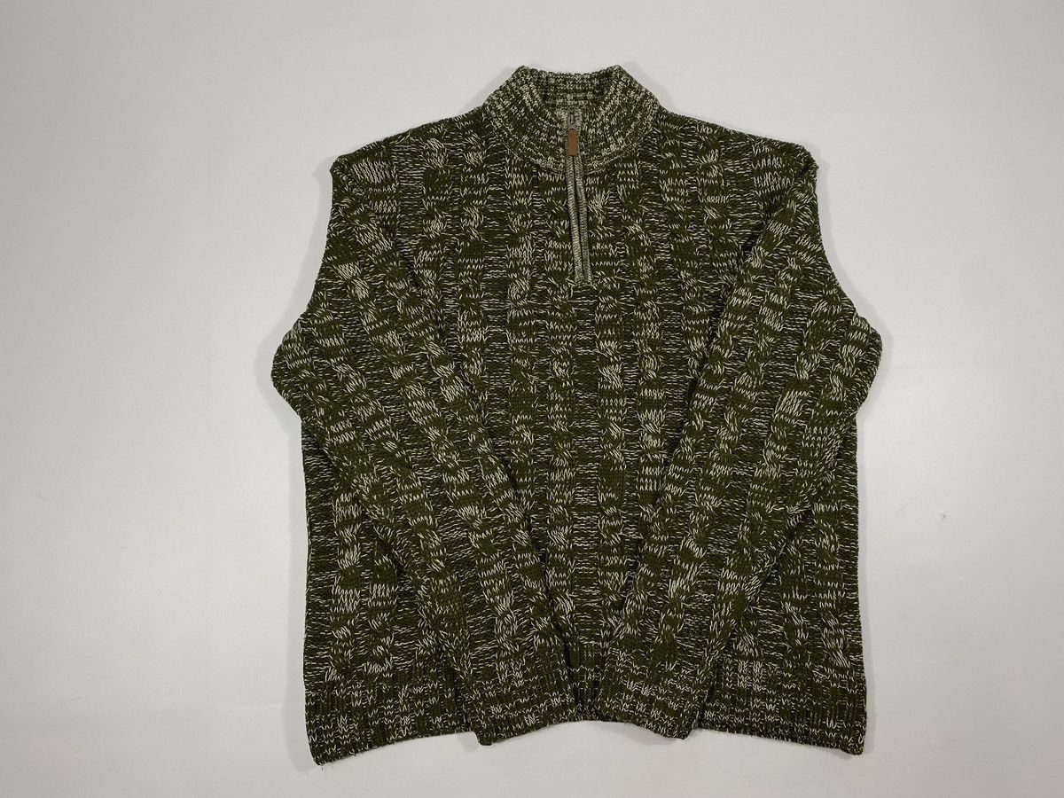 John Baner LASTDROP🔥 Khaki Green Flecked Warm Ribbed Cable Knit Sweater Size US XL / EU 56 / 4 - 11 Thumbnail