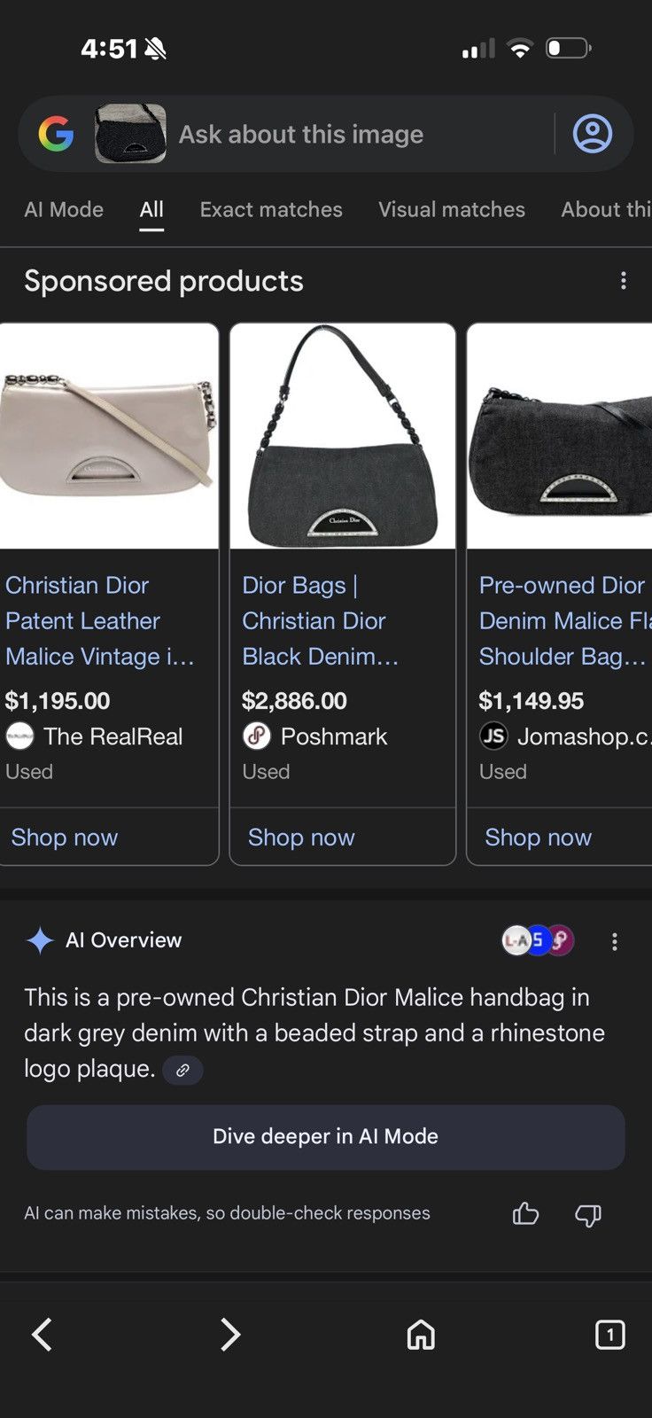 Dior Christian Dior Black Handbag Women’s Canvas Leather Tote Bag Size ONE SIZE - 18 Thumbnail