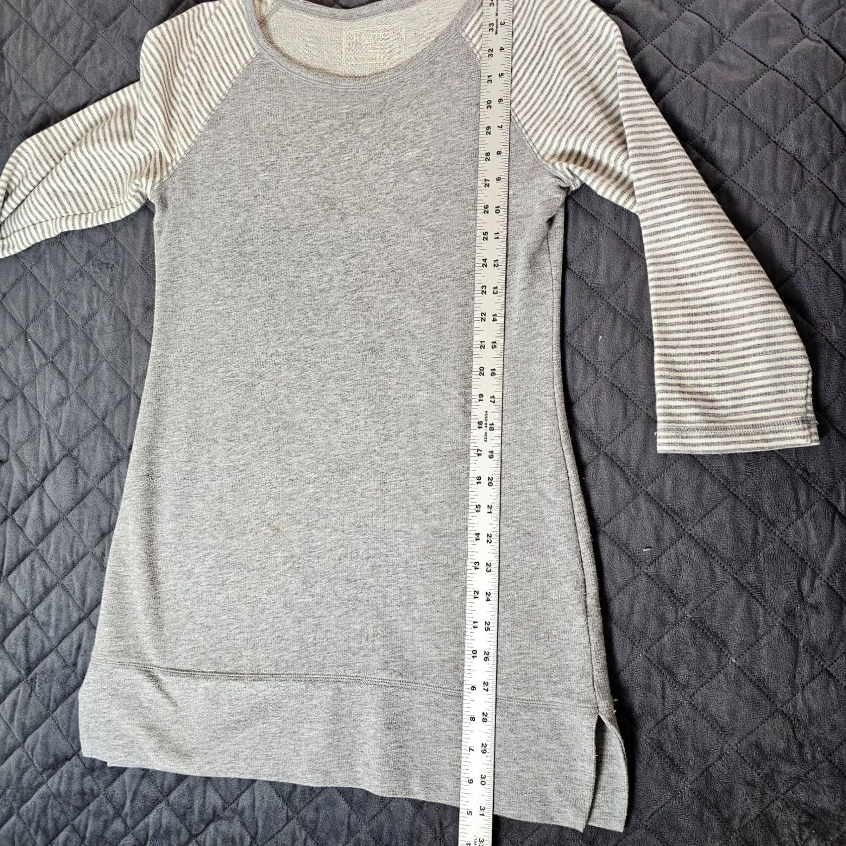 Nautica Nautica Nightie Gown Striped 3/4 Sleeve Gray S Ladies Sleepwear070 Size ONE SIZE - 7 Thumbnail