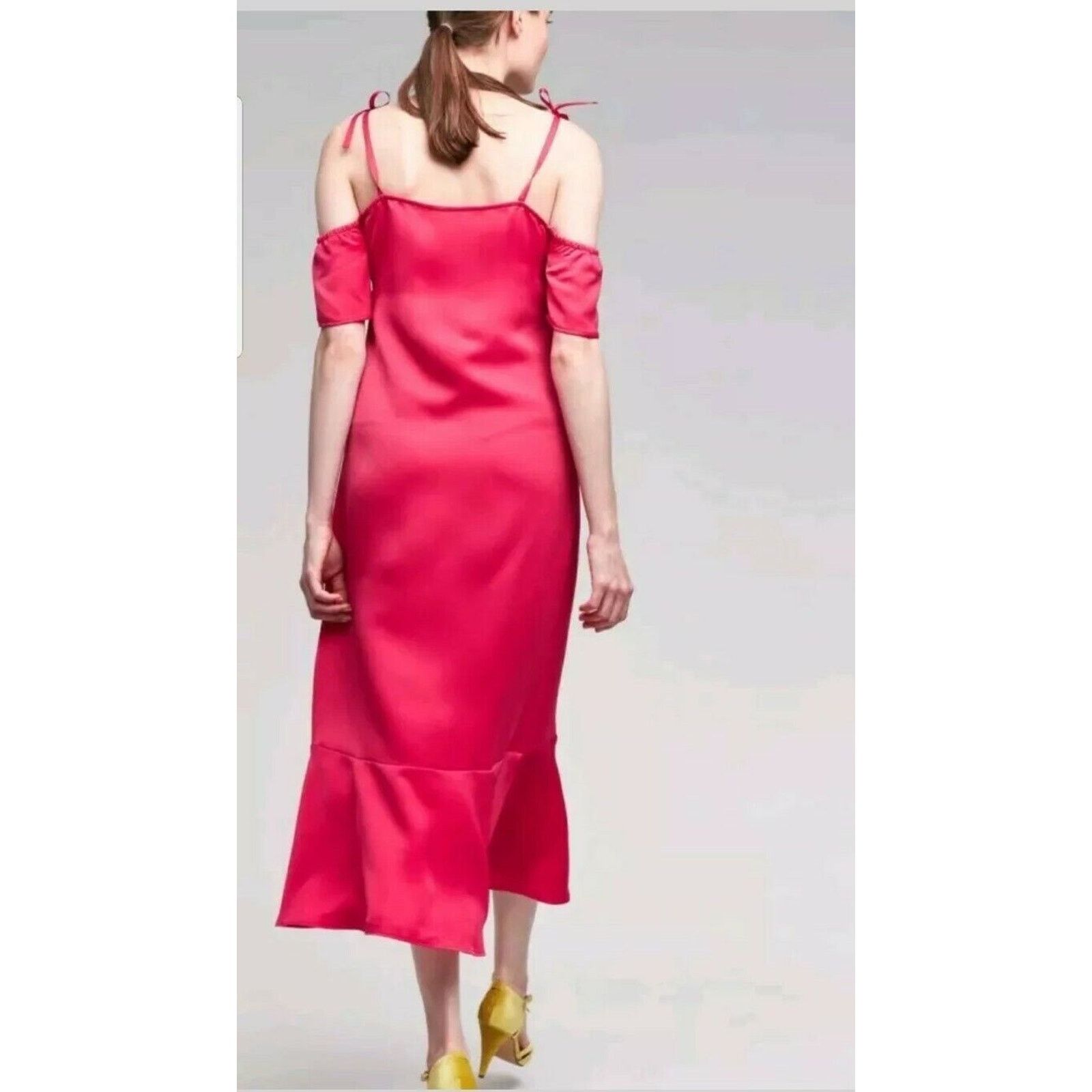 Anthropologie New Anthropologie Satin Open Shoulder Dress Seen Worn Kept Size M / US 6-8 / IT 42-44 - 3 Thumbnail
