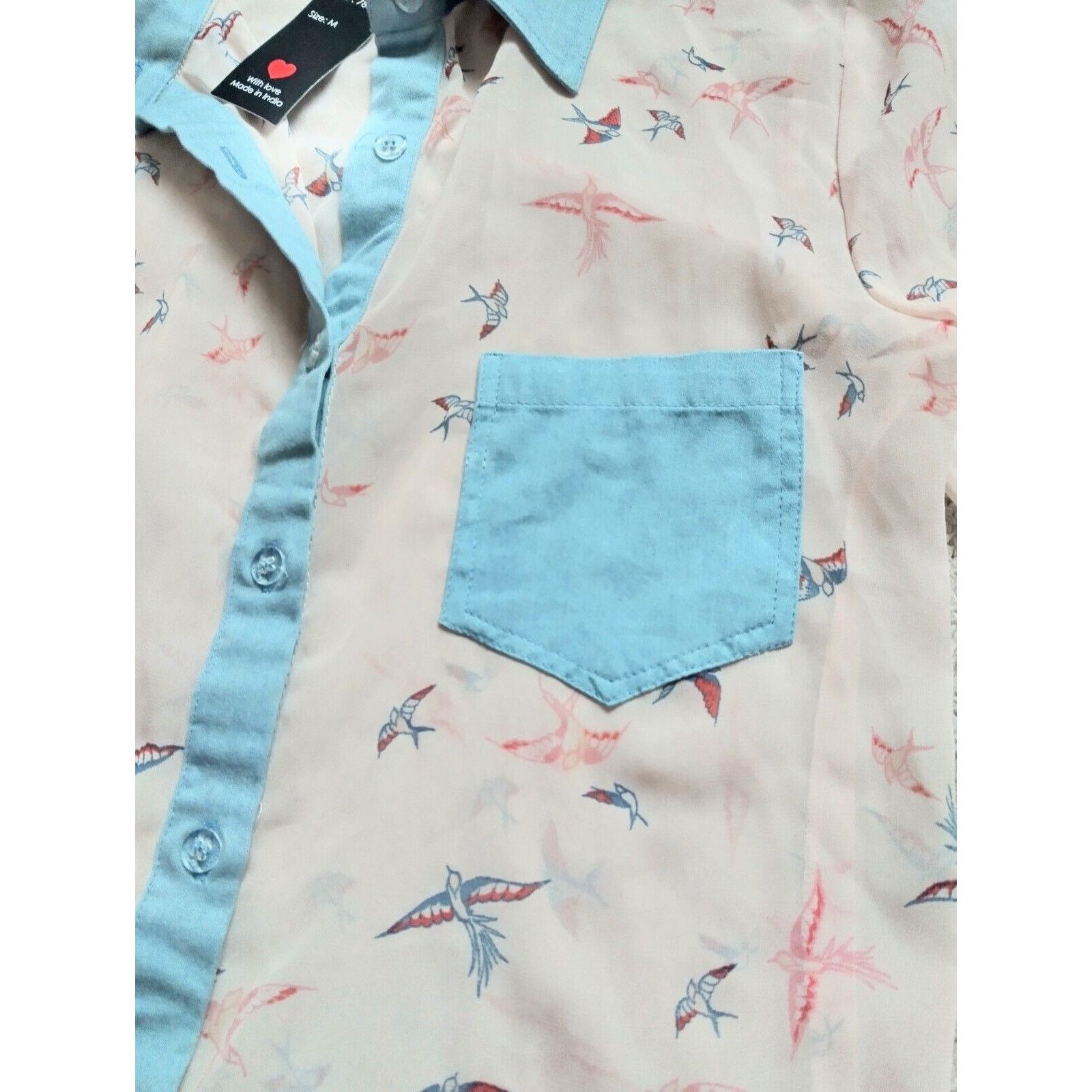 Other NWT Women's Fun & Flirt by Japna Sheer Pink Button Up , M Size M / US 6-8 / IT 42-44 - 2 Thumbnail