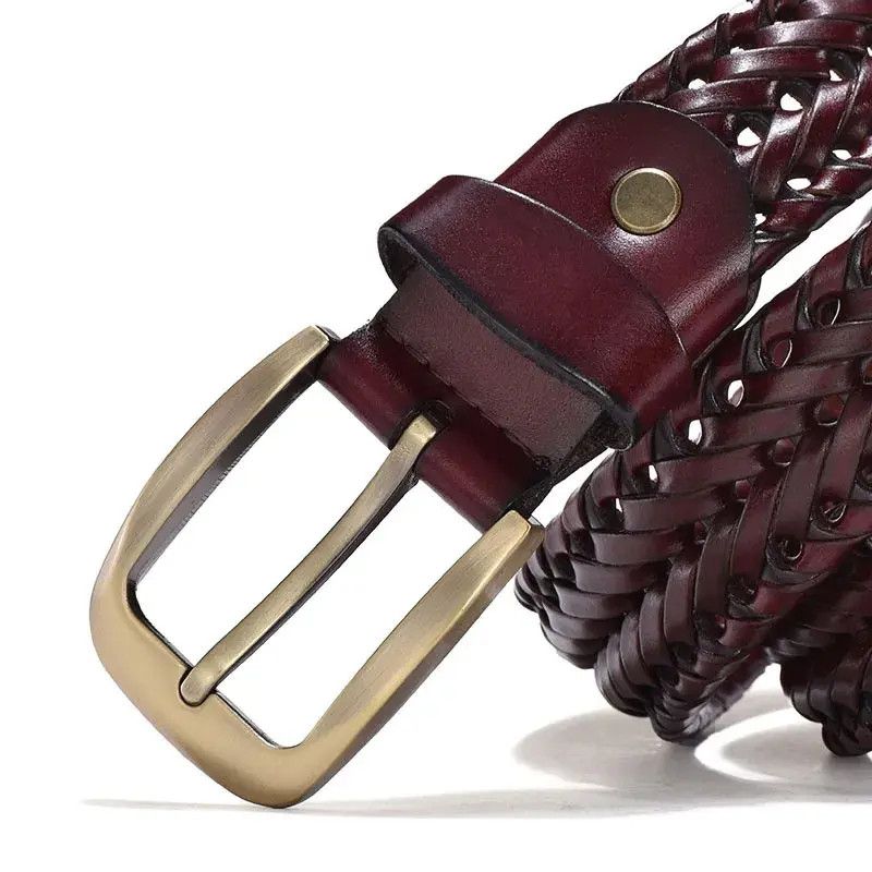 Japanese Brand × Vintage Men Brown Leather Braided Belt Size ONE SIZE - 4 Thumbnail