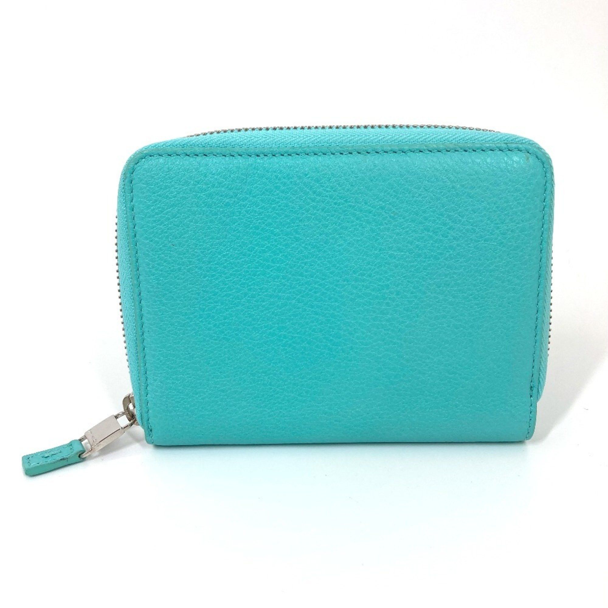 Tiffany & Co. TIFFANY&Co. Tiffany business card holder, pass case, billfold, bi-fold, pouch, multi-case, leather, women's, blue, blue Size ONE SIZE - 1 Thumbnail