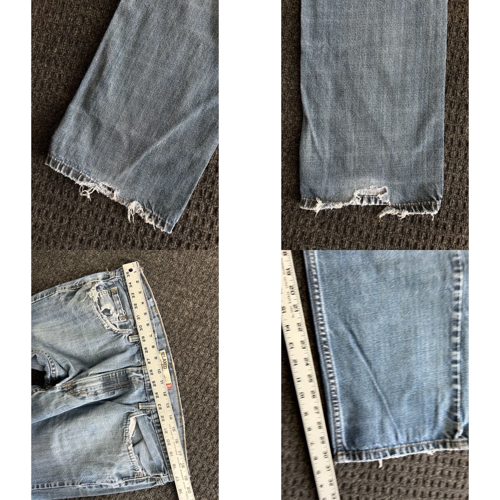 Levi's VINTAGE Levi’s 559 Straight Jeans 38 x 32 Medium Distressed Blue Men 90s Grunge Retro Size US 38 / EU 54 - 8 Thumbnail