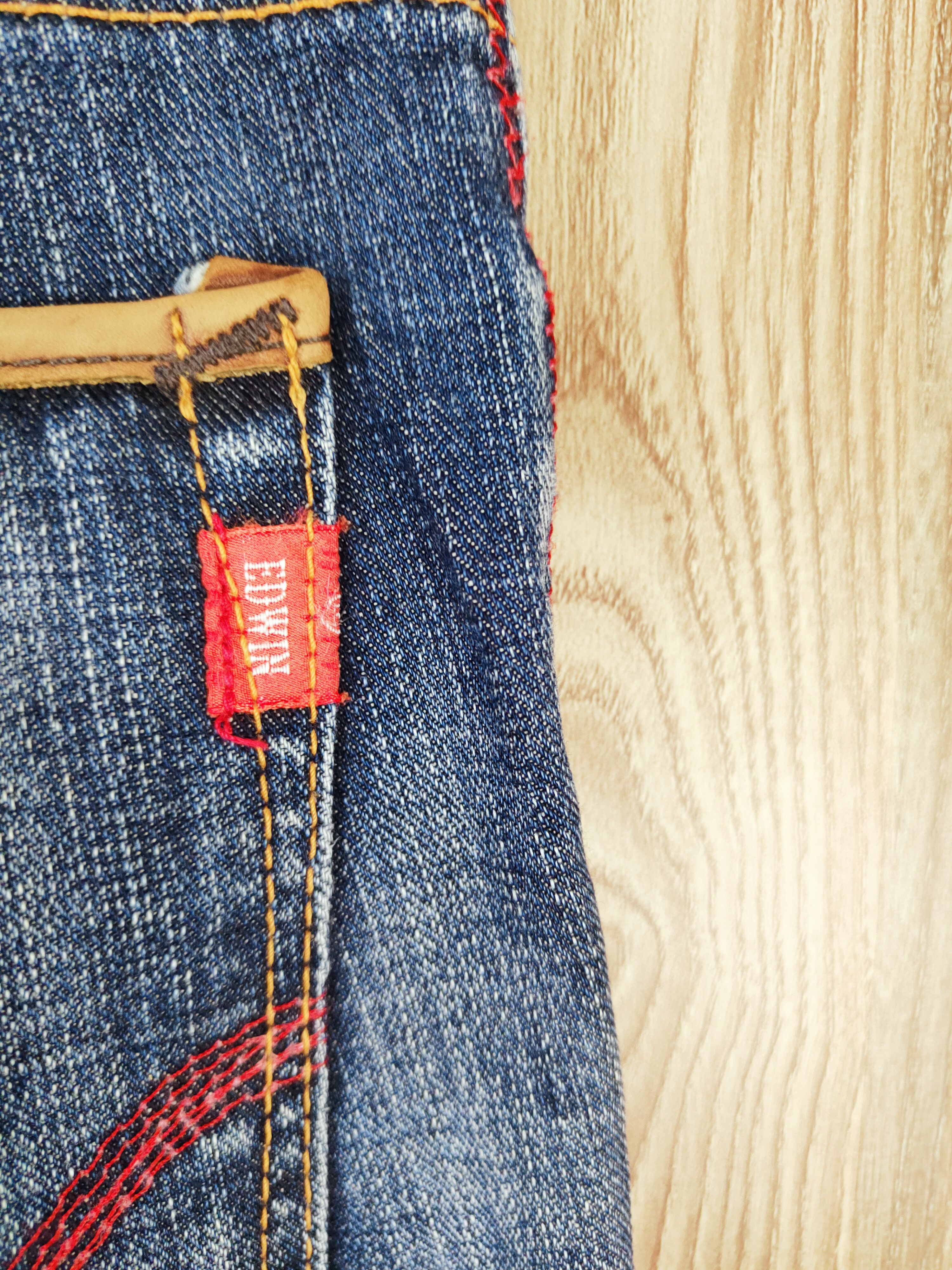 Edwin × Vintage SPECIAL OFFER 💥 Edwin Dark Blue Distressed Ripped Jeans Size 31" - 11 Thumbnail