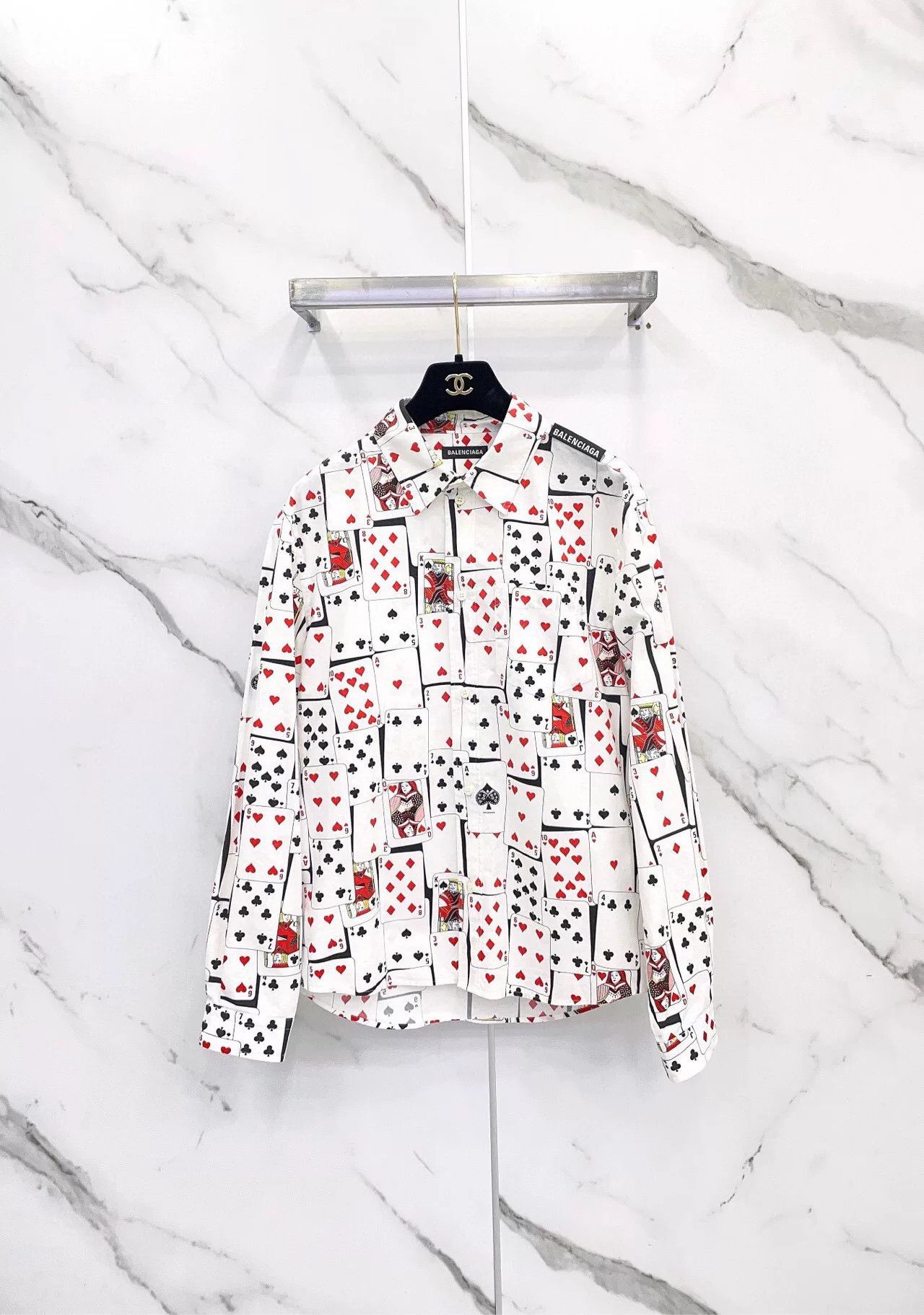 Balenciaga Balenciaga Playing Cards Print Shirt Size US XXS / EU 40 - 1 Thumbnail