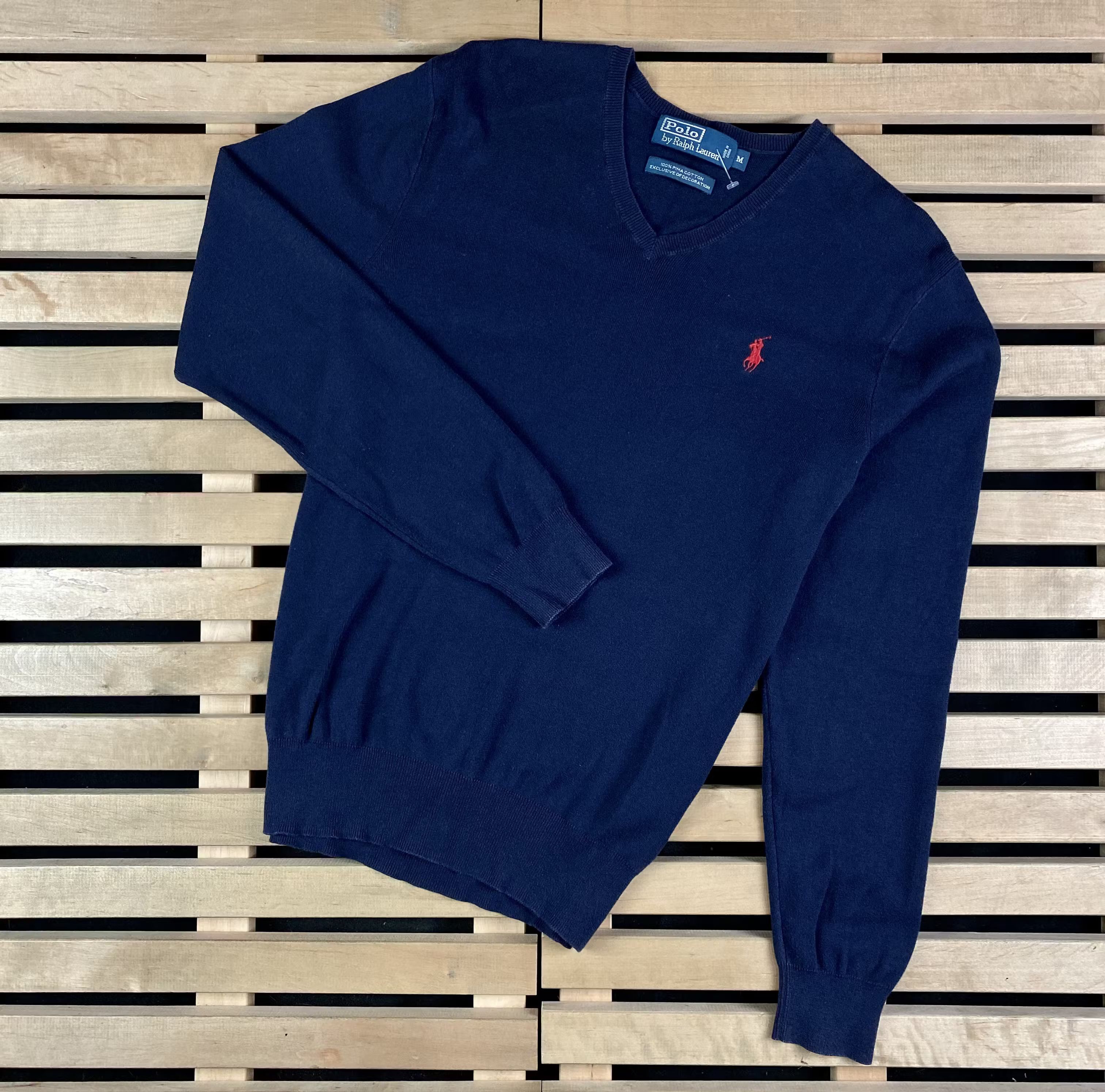 Polo Ralph Lauren × Ralph Lauren × Vintage Mens Jumper V Neck Polo Ralph Lauren Vintage Size M Size US M / EU 48-50 / 2 - 1 Thumbnail