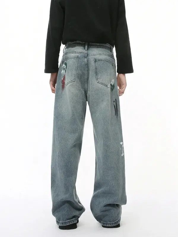 Jean Japanese heavy graffiti straiChiaki x Kyoko ght loose jeans Size US 32 / EU 48 - 5 Thumbnail