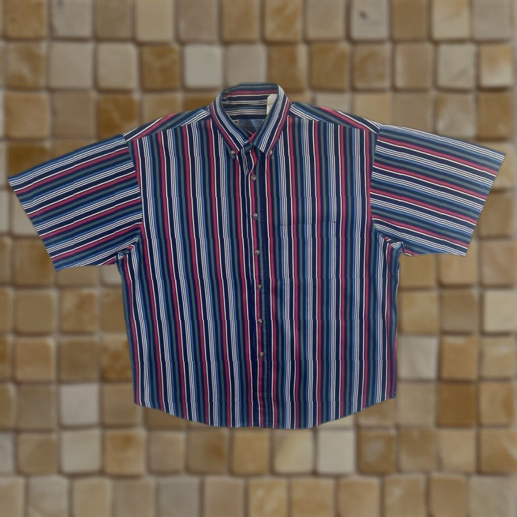 Pendleton Vintage Pendleton Multi Striped Short Sleeve Button-Up Cotton Shirt Large Size US L / EU 52-54 / 3 - 1 Thumbnail