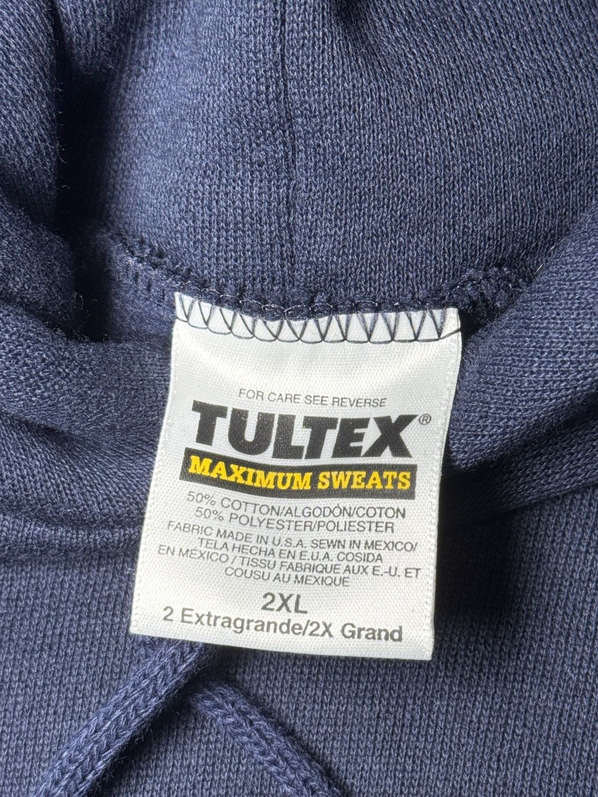 Tultex Vintage Tultex 90s Blank Minimalist 2XL Blue Grunge Hoodie Size US XXL / EU 58 / 5 - 3 Thumbnail