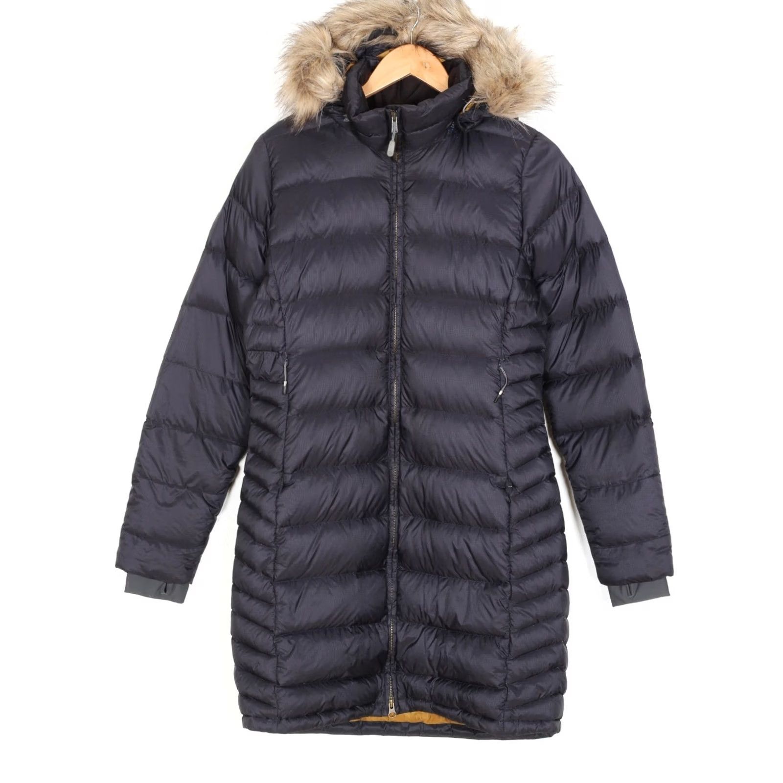 Rab RAB Down Parka Jacket Women Blue Fur Hooded Mid-Length Insulated Puffer Coat UK 12 US M MJ6011 Size XL / US 12-14 / IT 48-50 - 2 Thumbnail