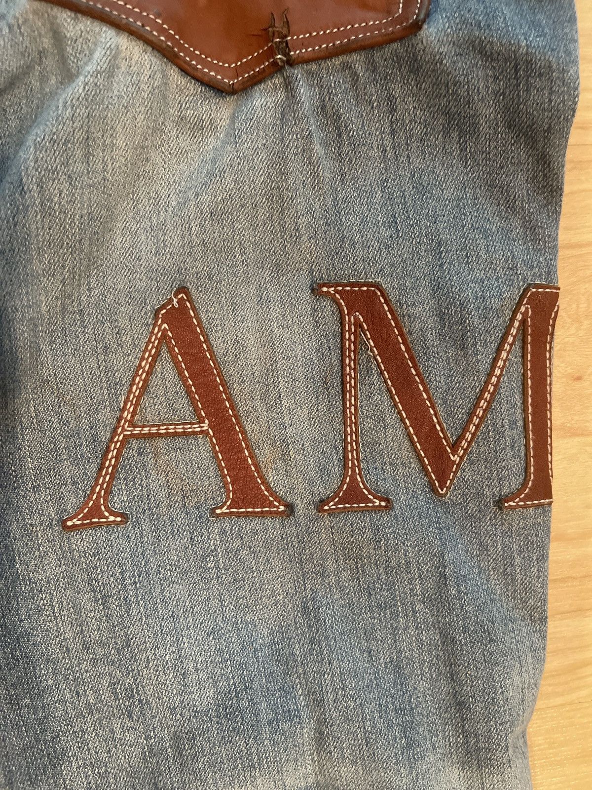 Amiri AMIRI Leather Stitch Logo Clay Indigo Jean Size US 31 - 7 Thumbnail
