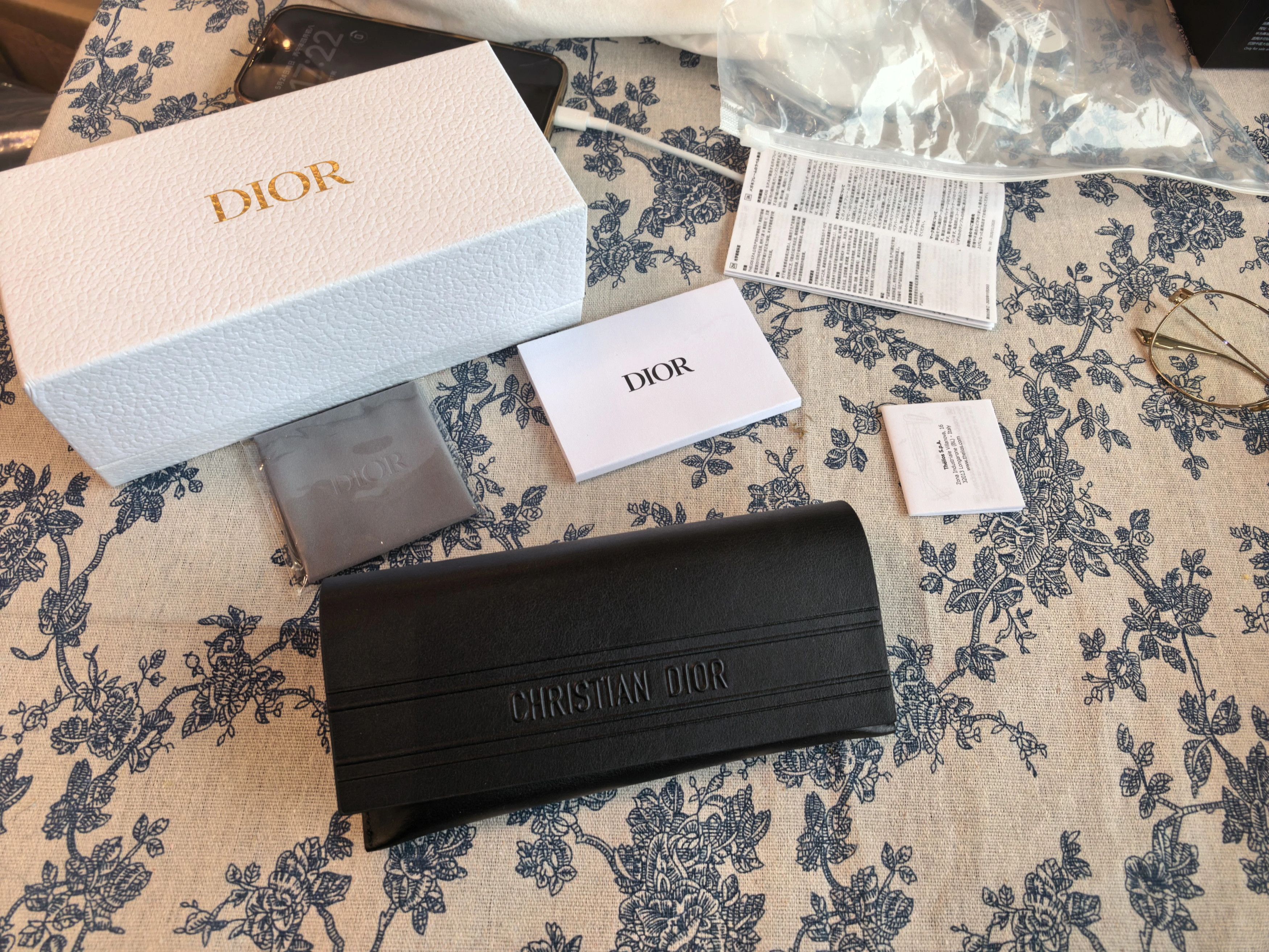 Dior Dior Gold Rimmed Flat Lens Glasses Size ONE SIZE - 8 Thumbnail