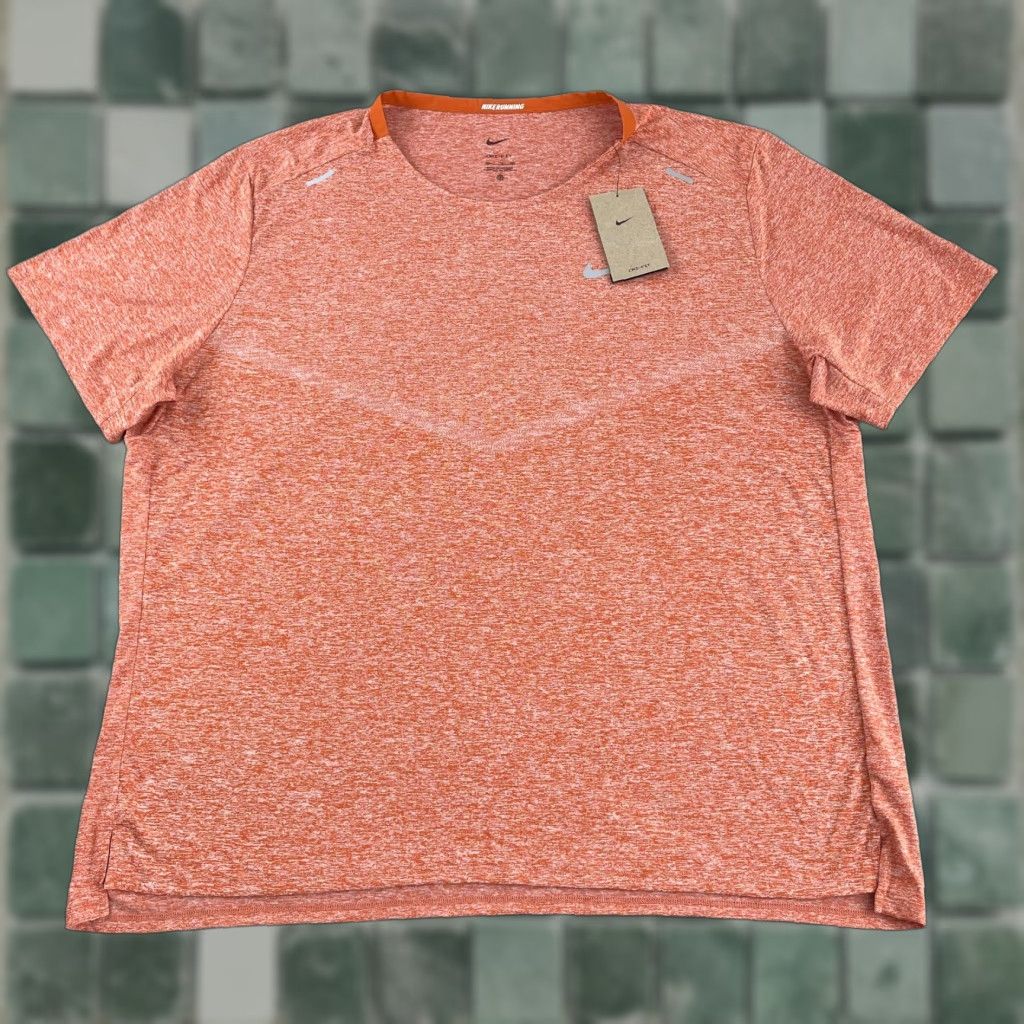 Nike Nike Rise 365 Running Top T Shirt Men 2XL Orange Dri-FIT Short Sleeve NWT Size US XXL / EU 58 / 5 - 1 Thumbnail