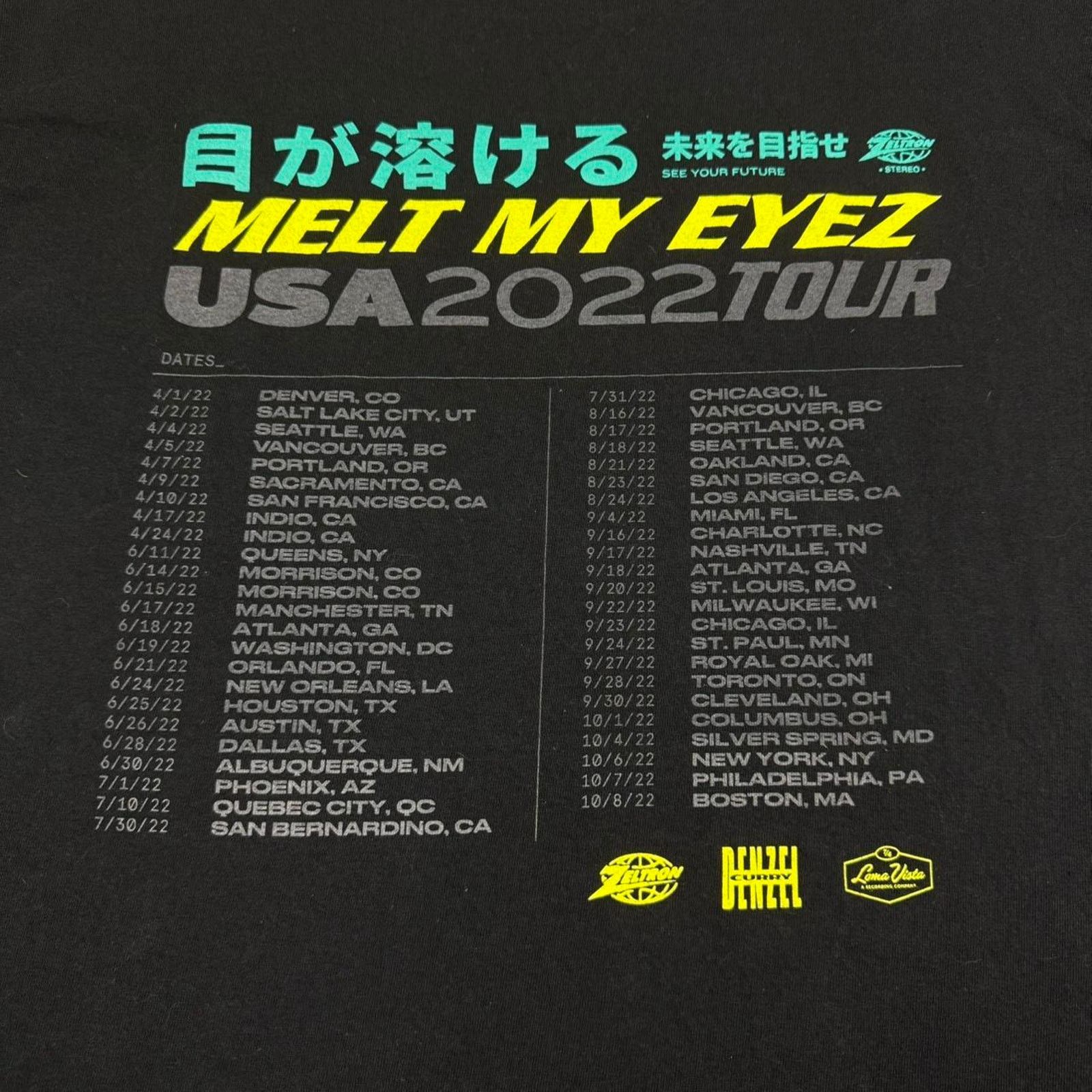 Other Denzel Curry Zeltron Melt My Eyez 2022 tour shirt size Large Size US L / EU 52-54 / 3 - 4 Thumbnail