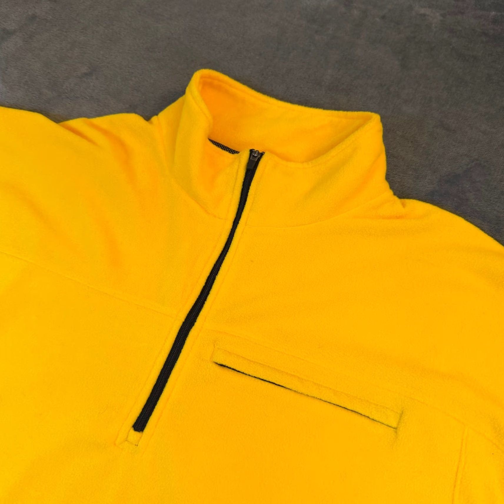 Old Navy Old Navy Fleece Pullover Mens Large Yellow Quarter Zip Adjustable Hem 1/4 Zip Pocket Mock Neck Sweater Casual Travel Hiking Size US L / EU 52-54 / 3 - 3 Thumbnail