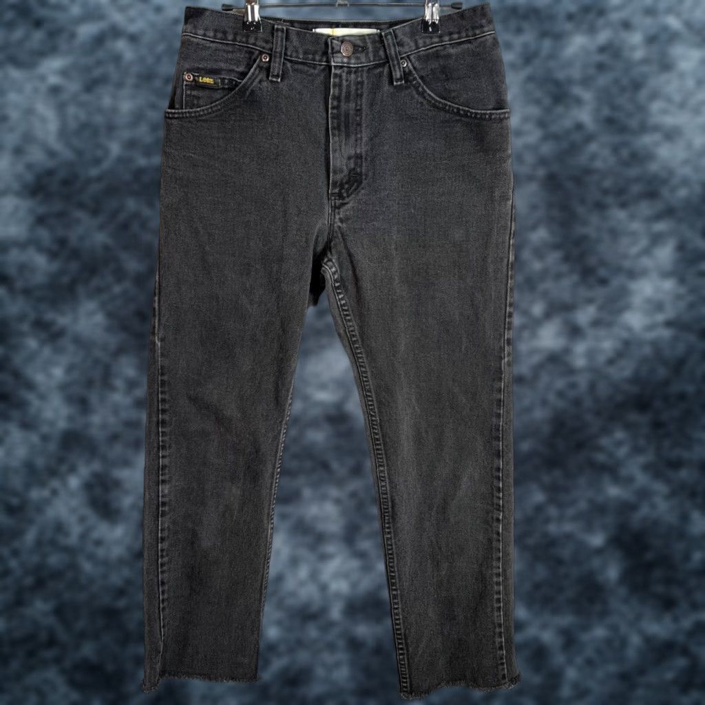 Lee Lee Jeans Black Regular Fit 31x32 100% Cotton Denim Straight Mens Vintage Cotton Denim Lee Regular Fit Black Jeans 31x32 Mens Size US 31 - 1 Thumbnail