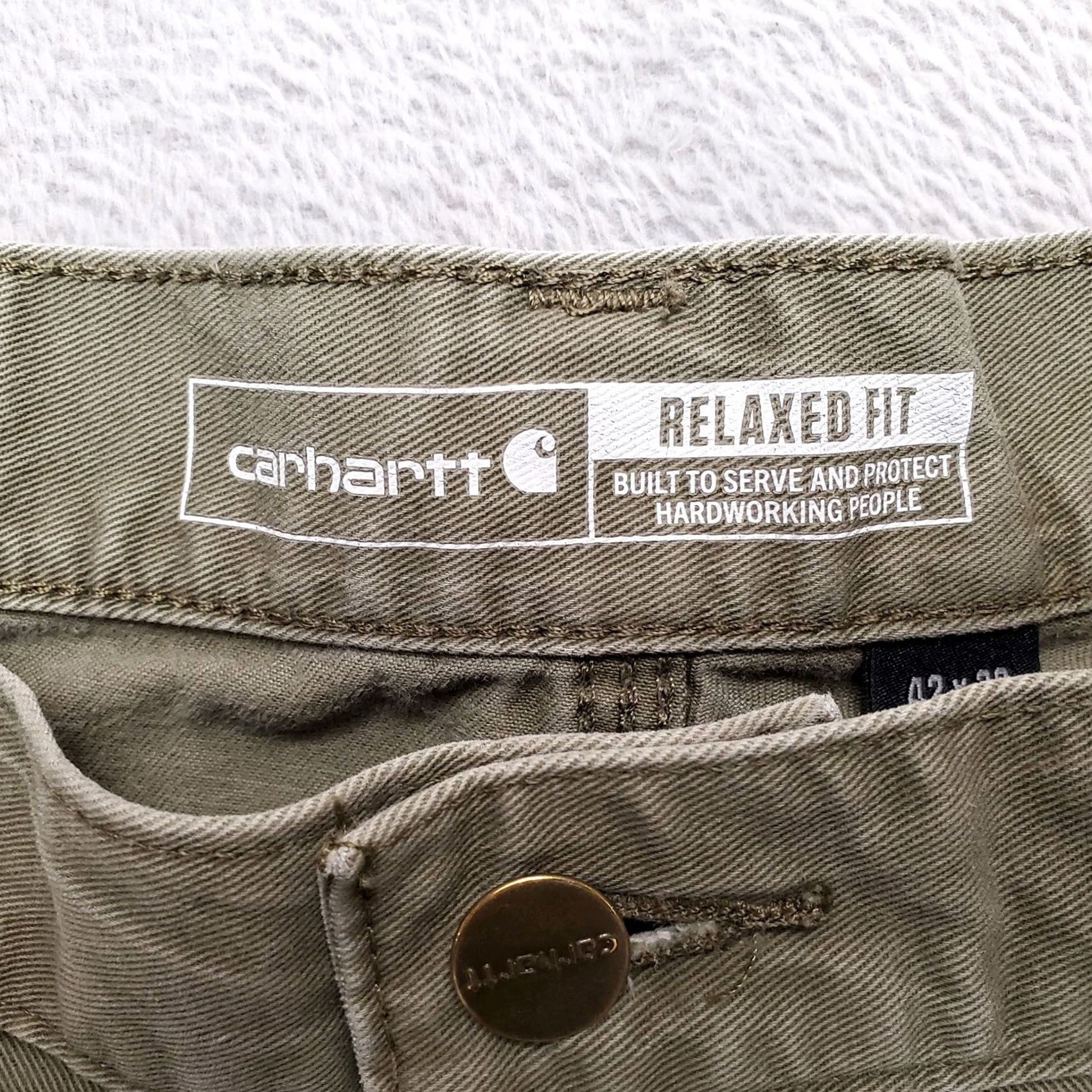 Carhartt Carhartt Pants Men 42x30 Green Twill Relaxed Carpenter Cargo Workwear B324 ARG Size US 42 / EU 58 - 5 Thumbnail