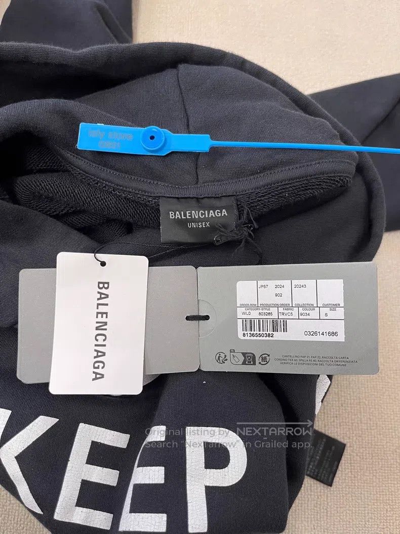 Balenciaga Balenciaga Letter Printed Hooded Long Sleeve Sweatshirt Size US S / EU 44-46 / 1 - 5 Thumbnail