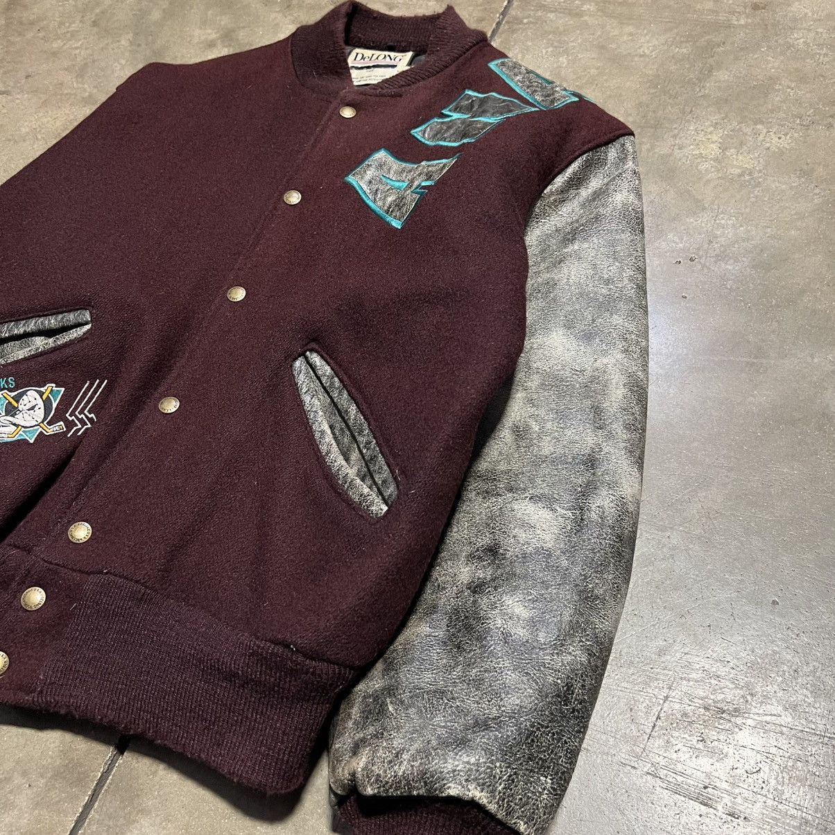 NHL Vintage 90s Anaheim Mighty Ducks Varsity Bomber Jacket USA Size US M / EU 48-50 / 2 - 6 Thumbnail