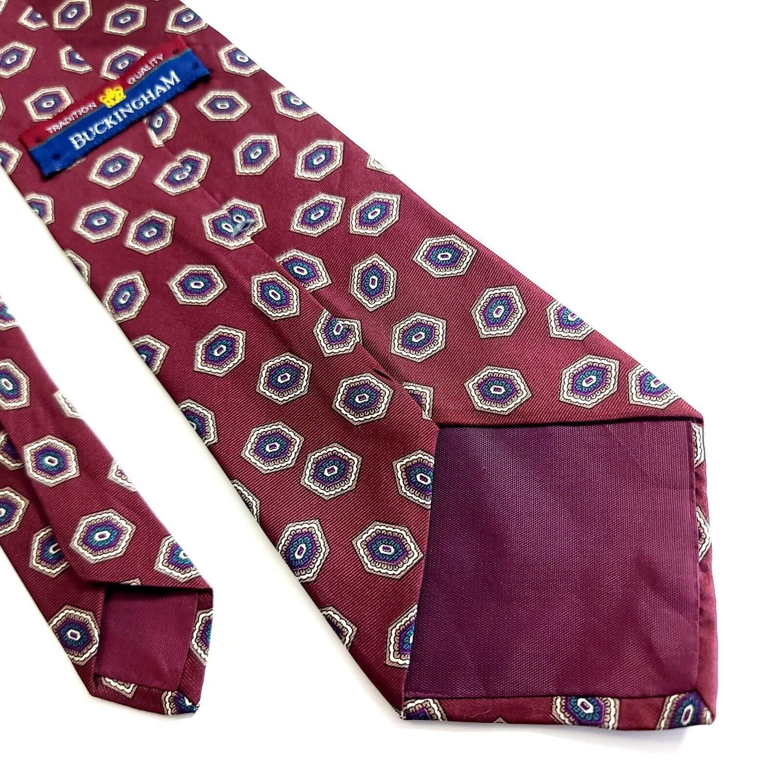 Designer Buckingham Traditional Quality Red Blue Geometric Abstract P Size ONE SIZE - 5 Thumbnail
