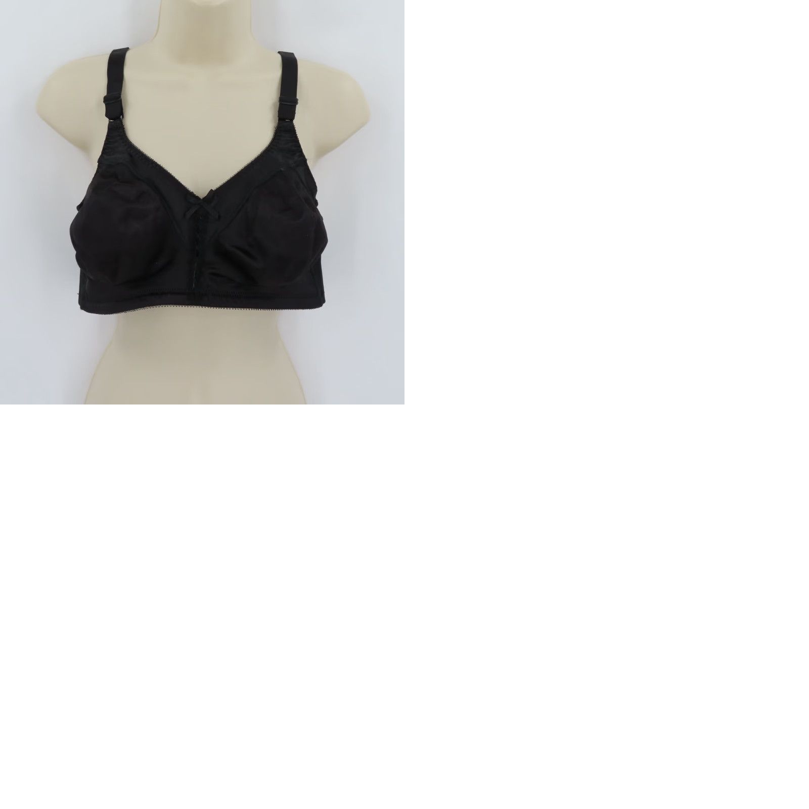 Vintage Bali Bra 38D Black Wireless Unlined Double Support 3820 T-Shirt Style Women Size ONE SIZE - 9 Thumbnail