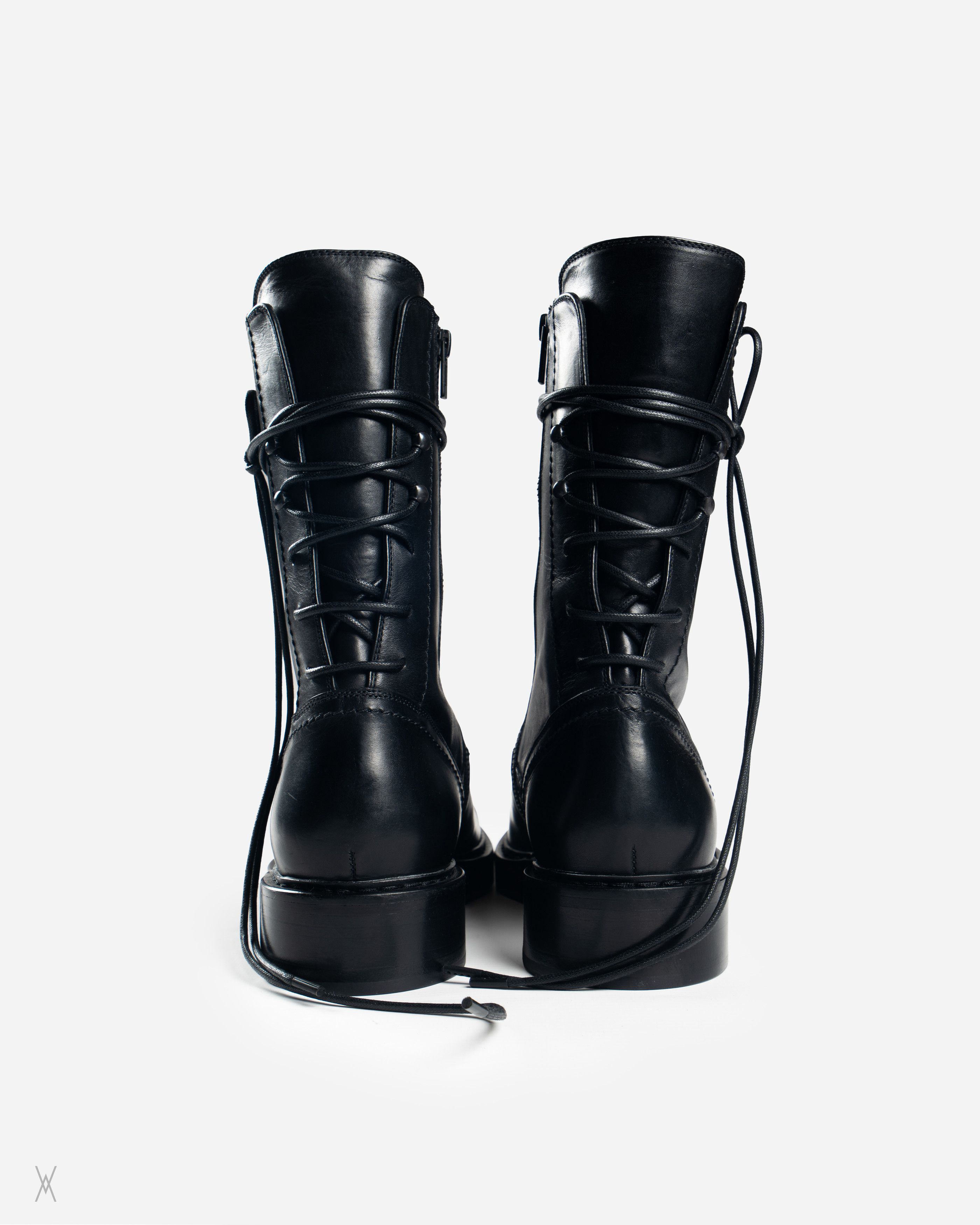 Ann Demeulemeester Ann Demeulemeester black glove calf leather boots backlace Size US 9 / EU 42 - 4 Thumbnail